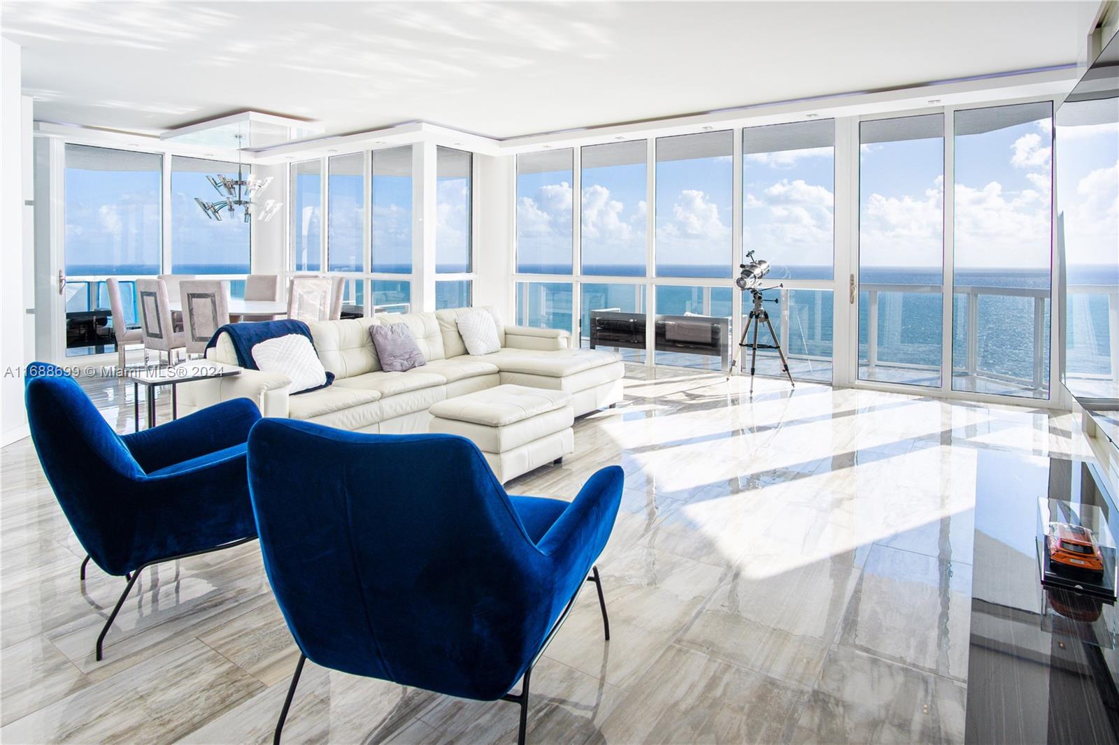 Discover the pinnacle of coastal luxury in this extraordinary 3-bedroom, 3.5-bathroom penthouse with expansive wrap-around balconies and breathtaking ocean, intercoastal and city views. This meticulously professionally renovated and decorated sanctuary offers sophisticated living spaces and family-friendly amenities, ideal for the discerning tenant. Features: Bedrooms are oversized, each offering unparalleled comfort, space, and designer finishings. Bathrooms: 3 full bathrooms+1 powder room, featuring high-end fixtures and a spa-inspired design. Living Spaces: Open-plan layout, showcasing floor-to-ceiling windows and panoramic ocean vistas. Gourmet kitchen, Top tier appliances, custom cabinetry, and elegant finishes. Private beach access, wellness center, pool, and kid-friendly facilities.