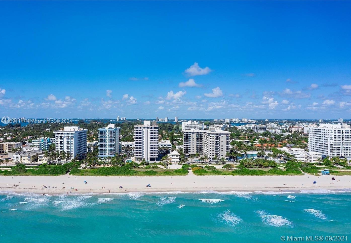 This beautiful FURNISHED two-bedroom unit located right on the oceanside of Collins Ave. in Surfside. Available from December 10th to June 10th, 2025. Requires min of six months to one year.  The maximum sleeping capacity is 3 people. This unit has contemporary furnishings with a large balcony facing Collins where you can see the ocean from the north side of the balcony. This building has all impact windows, direct access to the beach and a community pool. Garage parking for one car can be requested to the association, also water, internet and cable included in the rental price. No laundry inside the unit.