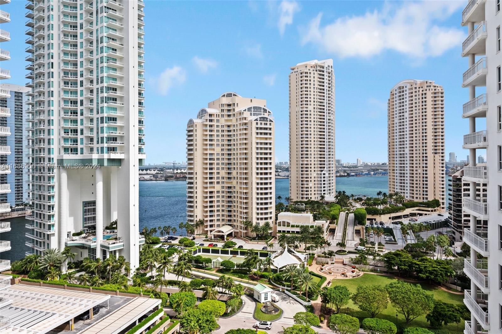 Waterfront, Spacious and Beautiful 2 Bed/2.5 Bath Condo in the exclusive island of Brickell Key. Abundance of Natural Light with stunning Bay, Ocean and City views from the Open Balcony. Kitchen has Stainless Steel Appliances. Courvoisier Courts is a luxury condominium with 5 Star amenities including a Pool overlooking the bay, Jacuzzi, BBQ area, Racquetball court, Basketball/Squash Court, a two-story Gym with state-of-the-art equipment, an Office Center & a Children's Playroom area. Brickell Key boasts a Walking/Jogging Path, Supermarket, Hair Salon, Restaurants, Playground and more. Walking distance from Brickell City Centre Mall, Shops, Restaurants and Grocery Stores.