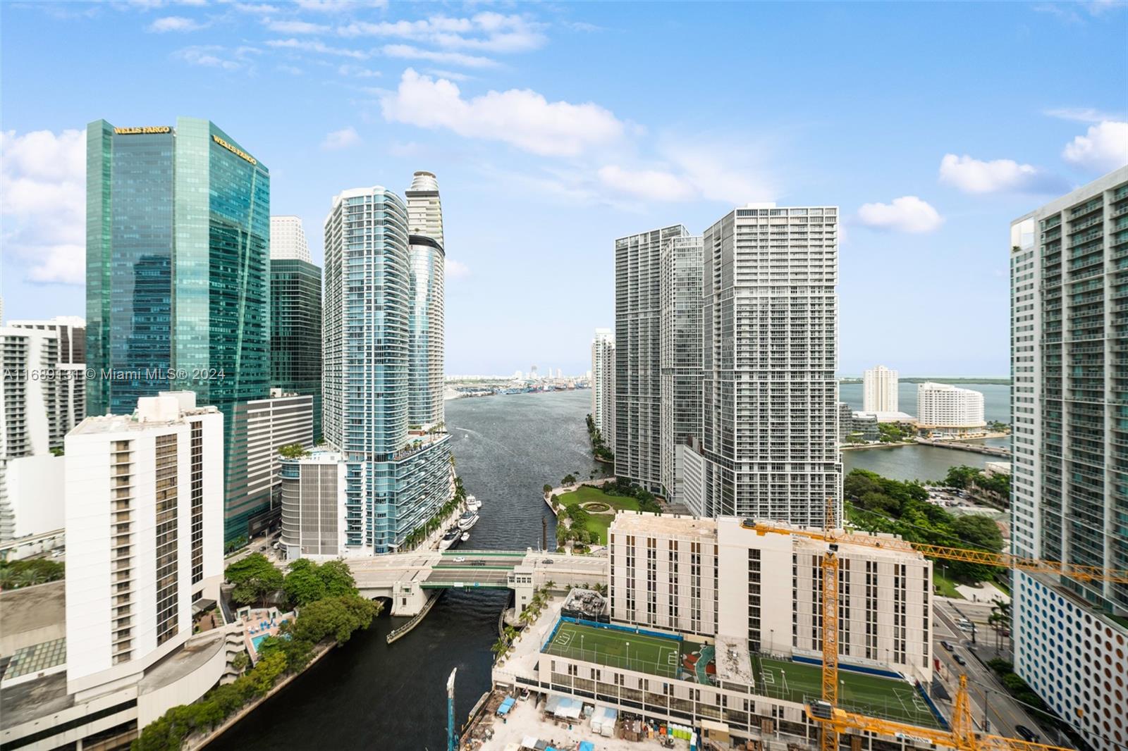 Spacious, High-floor unit with corner two beds and two baths at Brickell on the River Tower North. Italian white porcelain floors in the living area and NEW wood laminate-engineered floors in the bedrooms. Freshly painted with stainless steel appliances, a large walk-in closet in the main bedroom, and one parking space assigned. Amenities include a heated pool, valet parking, and a gym. Centrally located, steps away from metro mover and in the heart of Brickell.