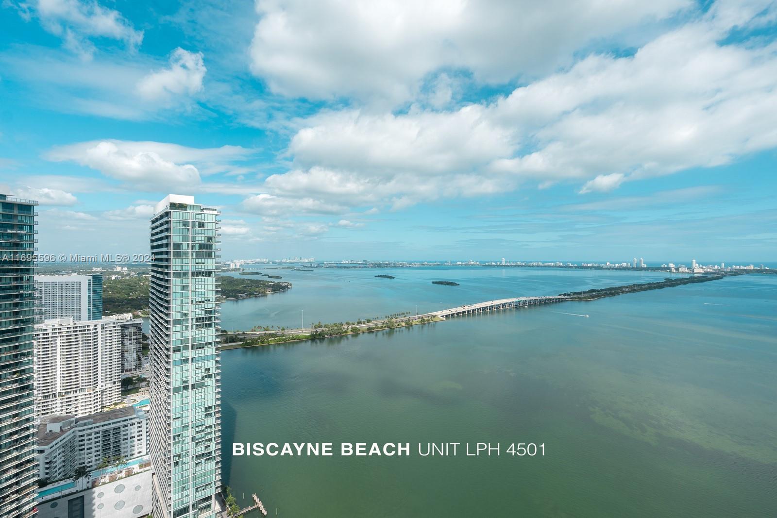 Take a look at this stunning Lower Penthouse 2BD/2.5BA on the 45th floor of Biscayne Beach in Edgewater Miami with breathtaking City and Biscayne Bay views.  Designed by Thom Filicia, this residence features a private elevator, Miele appliances, ceramic tile flooring throughout (including the balcony), powered shades, an open floor plan, floor-to-ceiling windows, high ceilings, and a wraparound balcony. This unit includes tandem parking for two vehicles. Enjoy unparalleled amenities, including a Bayfront Beach Club. It is ideally located near the Miami Design District, Midtown, Wynwood, Downtown, and Brickell.