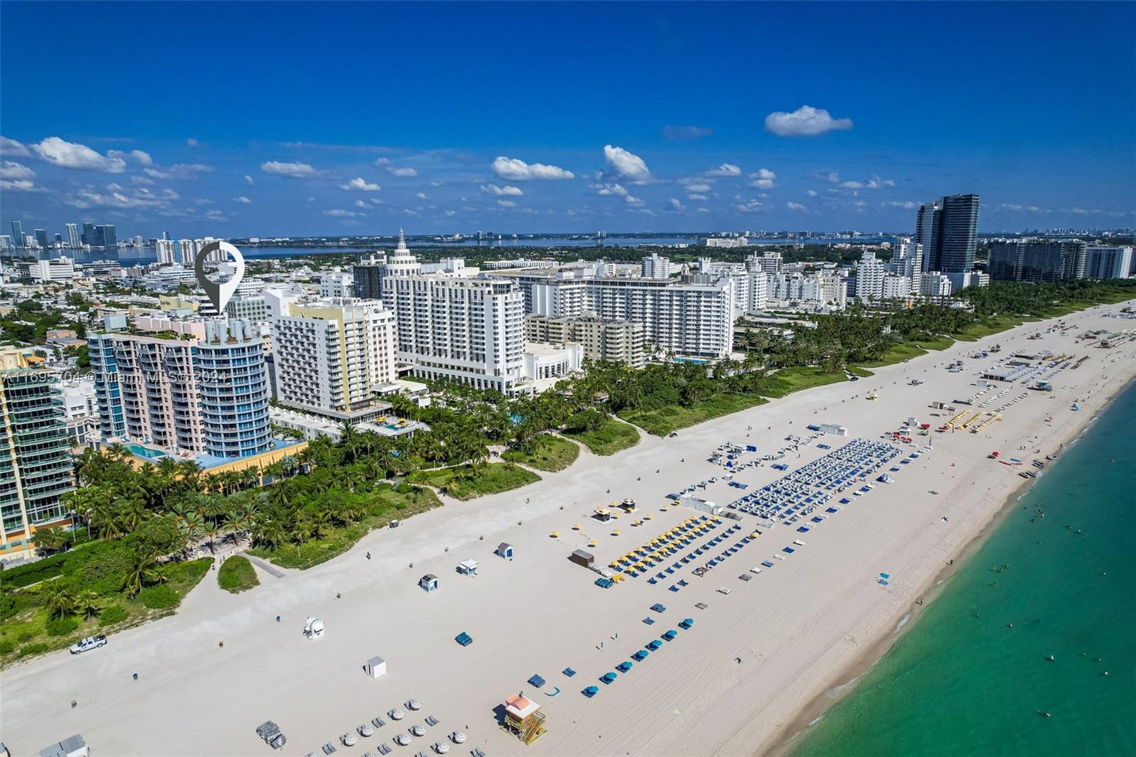 Make each day a beach day and experience unmatched luxury in this 1-bedroom, 2-bathroom designed by the acclaimed Sire Design, known from Netflix's Designing Miami. This move-in-ready masterpiece seamlessly blends style and sophistication with breathtaking views of the Miami skyline. Every detail has been meticulously crafted, featuring: Wide-plank wood like porcelain floors, A hidden wine bar for entertaining Ultra-modern bathrooms with floating vanities, custom tiles, a double shower Miele appliances, including a built-in espresso/cappuccino machine, Floor-to-ceiling windows and a spacious terrace invite natural light and showcase stunning western sunset views, perfect for embracing the ultimate lifestyle on the ocean. Award-winning residence: FEATURED IN WSJ & ELLE MAG! A MUST SEE!