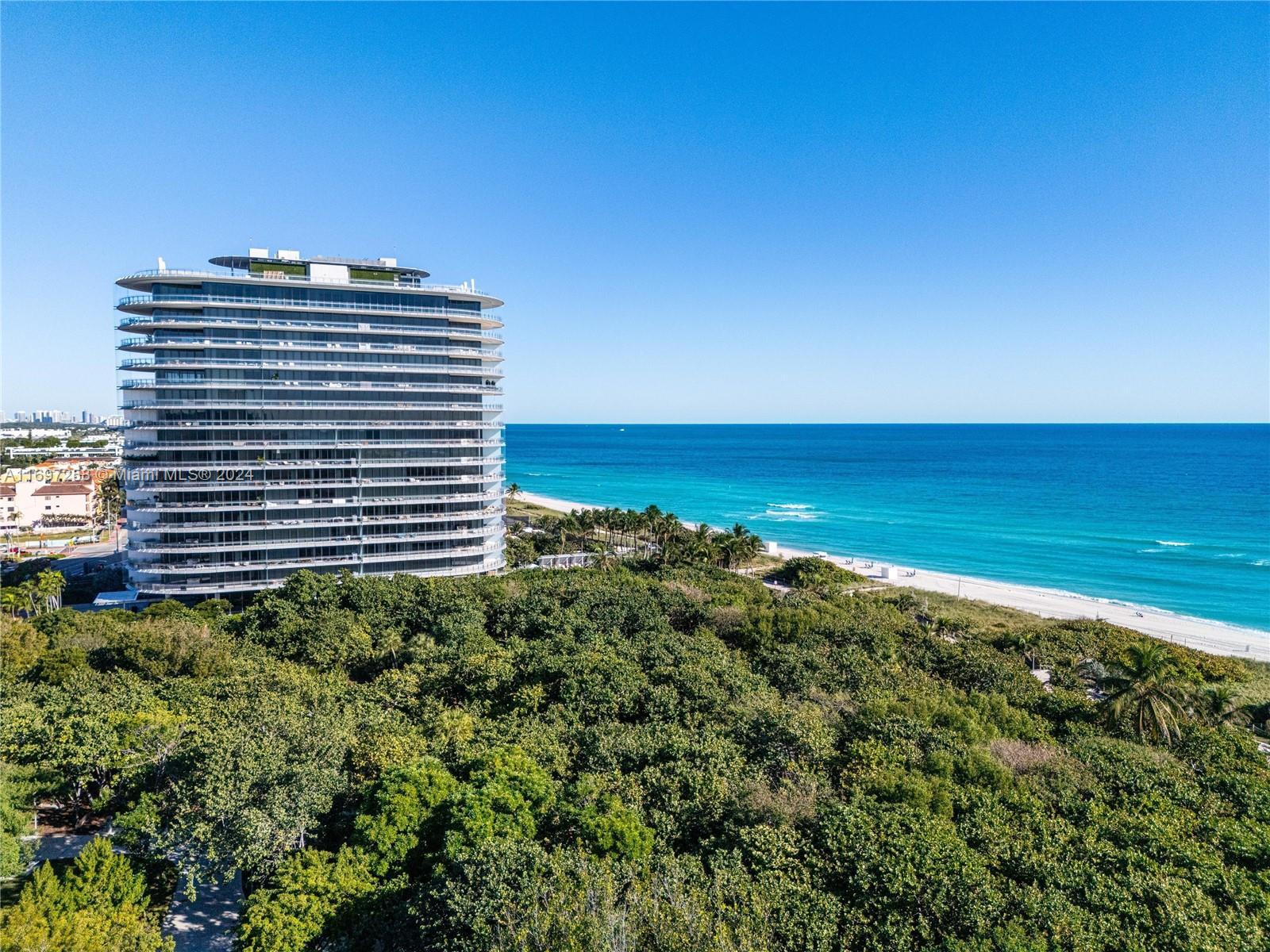 The most desirable 2 bedroom line at Eighty Seven Park by Renzo Piano Building Workshop. This turnkey 2 bedroom/2.5 bath south facing residence overlooks the 35 acre open space park offering incredible 180 degree views of the ocean, park and downtown Miami skyline. From the elevator enter your own private foyer with double door access to the unit. With approx 1,500 sf of interior split floorplan, you will find two oversized suites with direct terrace access, spacious living area, open kitchen, dining room as well as a powder room and laundry area. This extraordinary residence features natural oak floors, imported Italian stone counters, subzero, wolf appliances and a summer kitchen on the 600 sf terrace