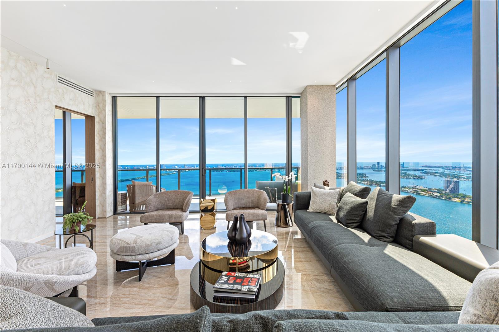 JAW DROPPING JET PLANE VIEWS OF DOWNTOWN MIAMI SKYLINE, OPEN BAY & OCEAN RESIDENCEMETICULOUSLY CURATED IN ITALY BY MINOTTI WITH NO EXPENSE SPARED AT ELYSEE MIAMI! Private ElevatorEntry into Open Floorplan w/ 3 Bedrooms Convertible to 4 + Study + 5.5 Baths + Service in nearly 4,000 SF ofLiving Space w/ Deep Terraces. Unobstructed Panoramic Views thru 10’ Walls of Glass. Apure LED-Lit Corridor.Dekton Taj Mahal Slab Flooring t/o. Custom Italian Minotti Furnishings, Fendi Dining Table. Eat-in Chef’s Kitchen w/Miele Apps + Calcatta Marble Slabs w/ Italkraft Cabinetry, Dekton Countertops. Primary Suite & Family Room w/Laser Cut Walnut Wood. Walk-in Dressing Room by Ornare w/ Kreon Lighting. Family Room (convertible toBedroom 4) w/ Ornare Bar. Office/Study w/ Floor-to-Ceiling Glass.