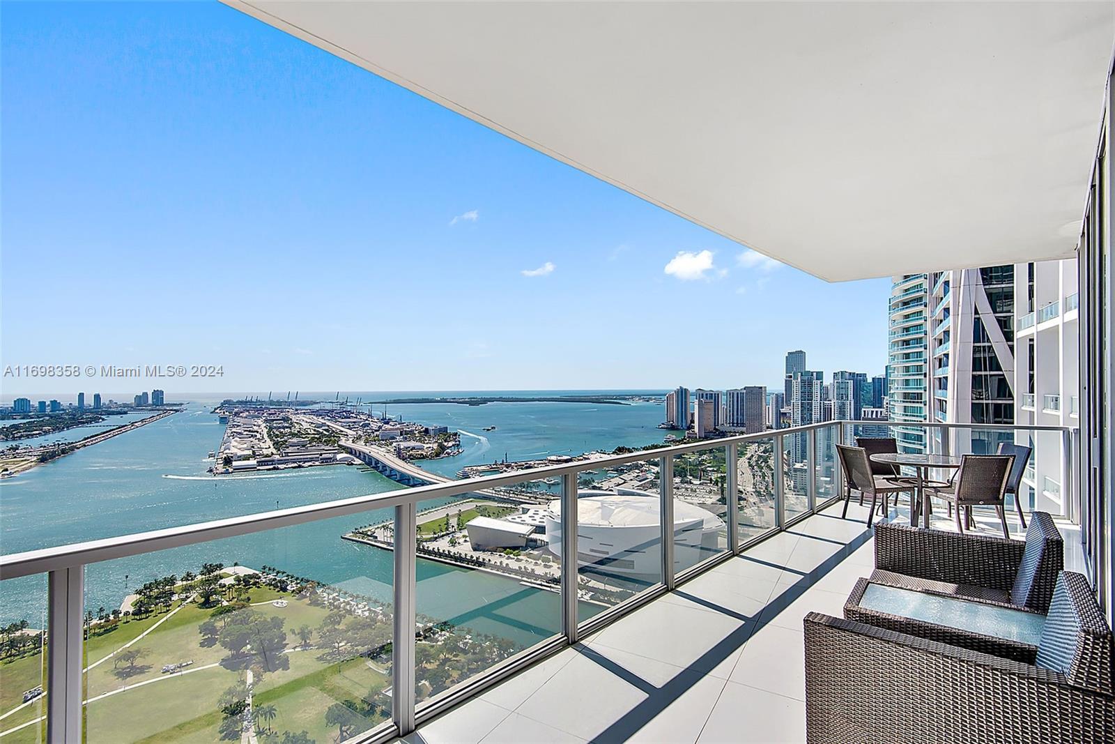 Enjoy breathtaking sunrise and sunset views from every room in this 3-bedroom, 2.5-bath southeast corner flow-through residence at MARQUIS Miami. Spanning 2,106 square feet of interior living space, this home offers private elevator access, large-format glass tile flooring, automated shades, ample storage, a full-sized laundry room, an open kitchen with Viking appliances, and floor-to-ceiling windows showcasing stunning bay and skyline views.  

MARQUIS is a full-service luxury tower featuring 24-hour concierge and security, two pools, a gym, a basketball court, and more. Located in the heart of Miami’s cultural hub, it's steps away from the P.A.M.M., Frost Museum of Science, Museum Park, top restaurants, and more.