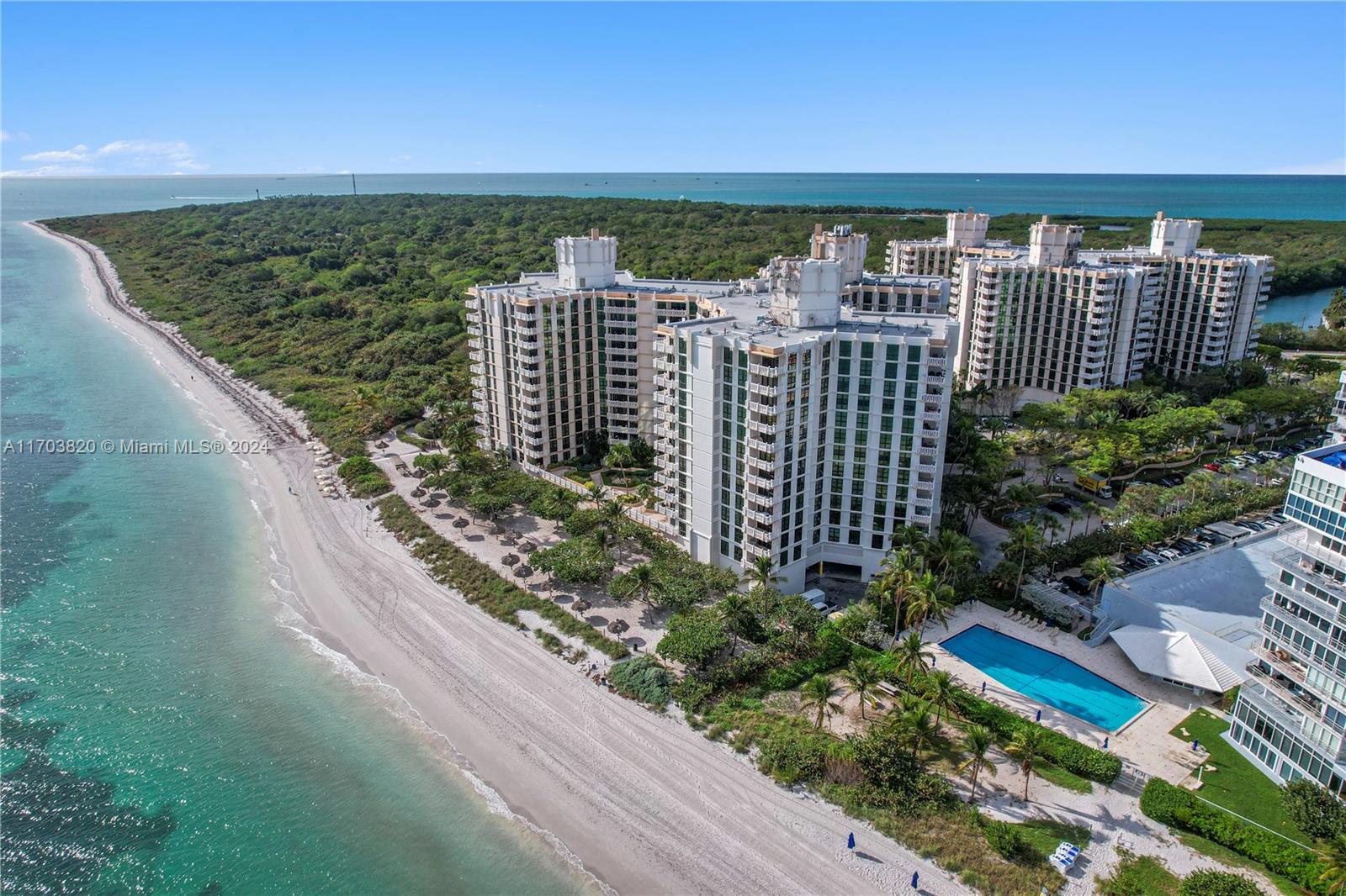 Live the dream at The Towers of Key Biscayne! This 2BR/2BA, 1,409 sqft condo offers breathtaking North East Ocean and Bay views from your private balcony. Steps from tranquil State Park, enjoy biking trails, the iconic lighthouse, and pristine beaches. With dining, shopping, and top schools nearby, convenience is at your doorstep. Key Biscayne offers peace of mind with its own police, fire departments, and excellent schools. Scenic drives with views of Brickell and the ocean add to the allure. Resort-style amenities include tennis courts, pools, a restaurant, a fitness center, and a koi pond.