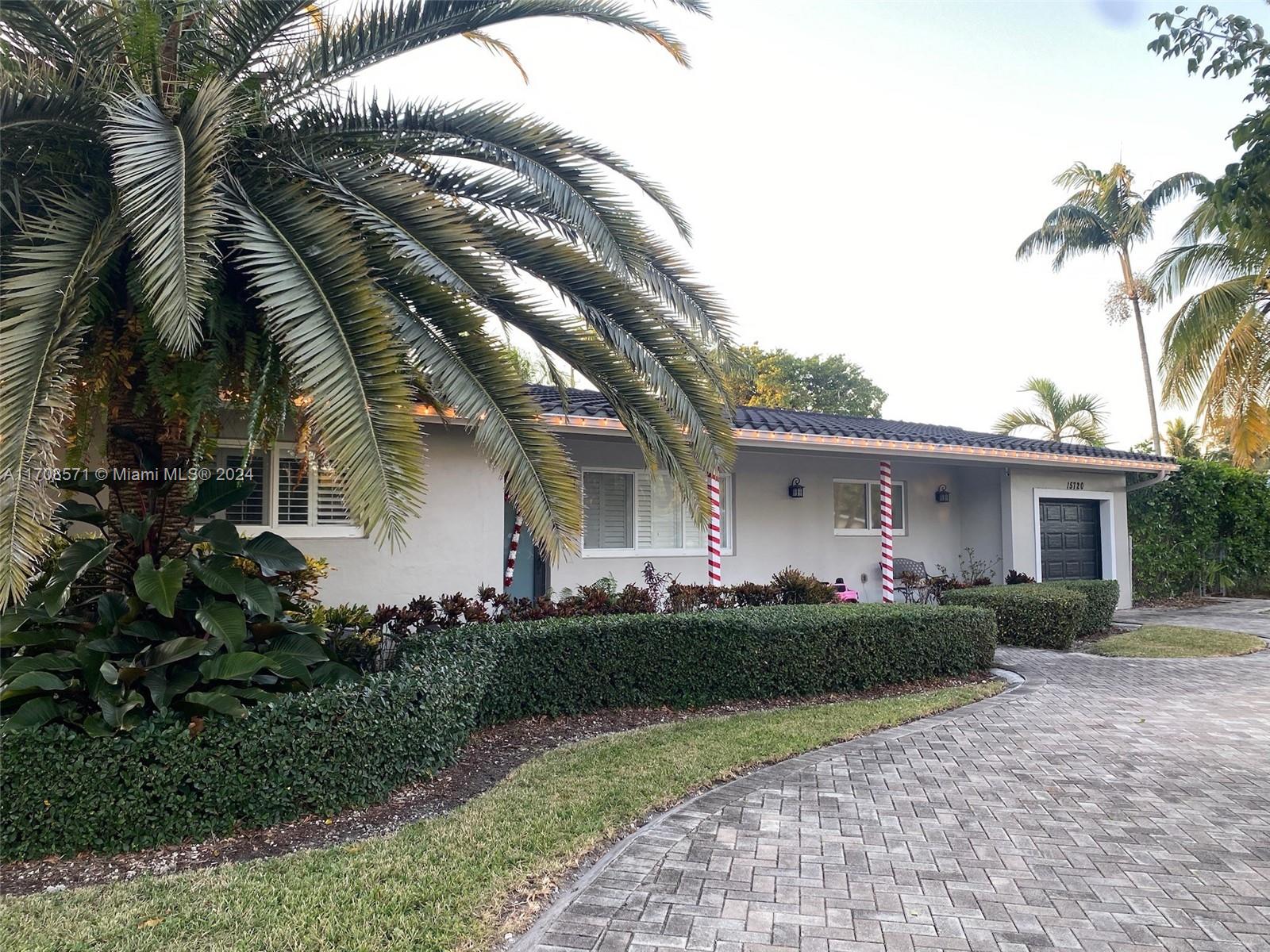 Charming 3-bedroom, 2-bathroom home in the family-friendly, golf cart-friendly neighborhood of Palmetto Bay. This cozy home sits on a nearly 15,000 sq ft lot and features a large master suite with large walk-in closet and en suite bathroom. The kitchen includes stainless steel appliances and marble counters. Enjoy the expansive backyard with a pool, mango and avocado trees, and tropical palms. Covered patio perfect for outdoor dining. Plenty of room to park a boat or RV. Located in a peaceful community near parks, top schools, and shopping.