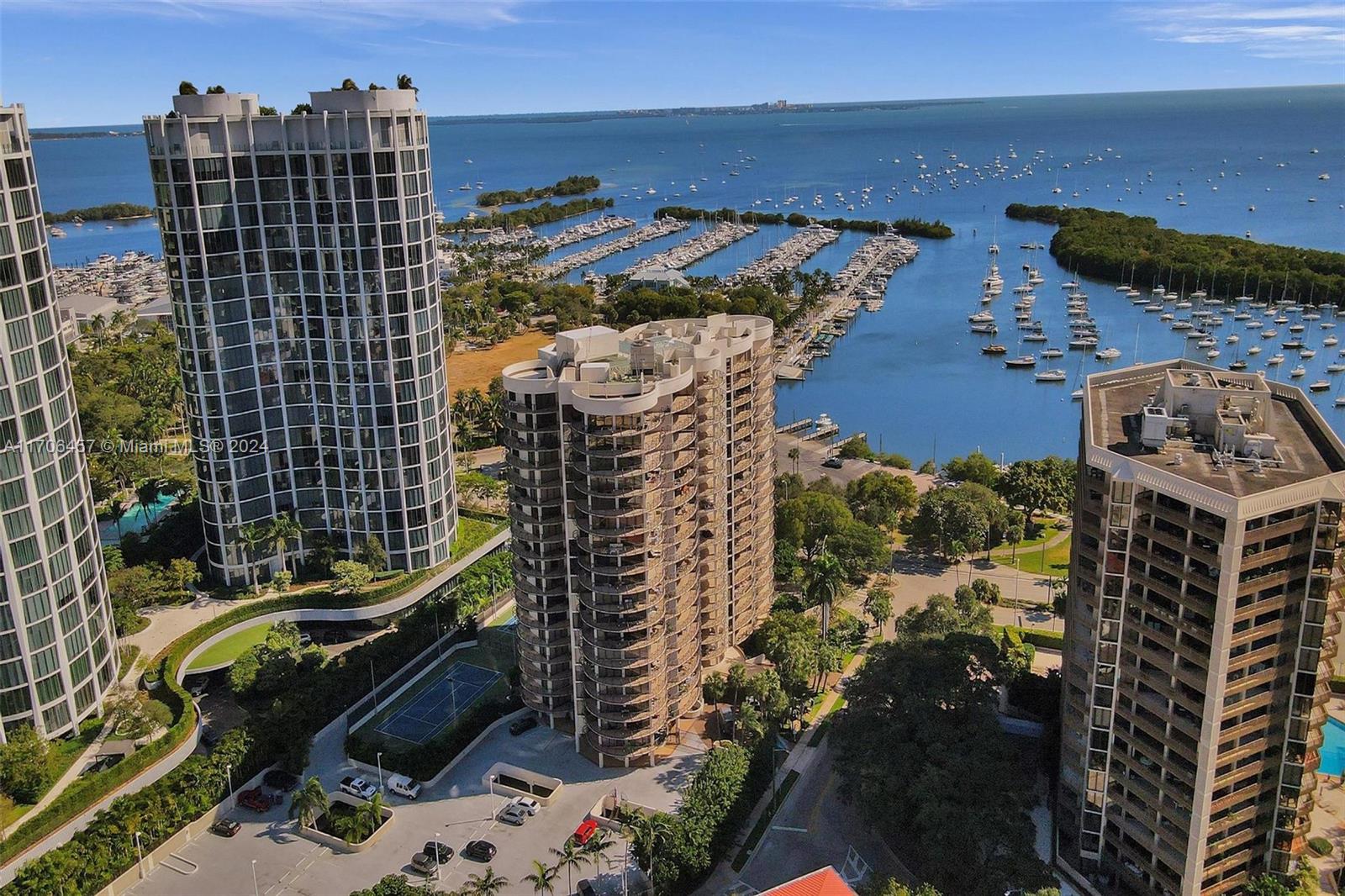 Perfectly situated in one of the most sought-after neighborhoods of Coconut Grove, this stunning 1,388 SF 2-bedroom, 2-bathroom unit in Grove Towers provides the perfect balance of tranquility and urban convenience. The unit features a thoughtfully designed light-filled layout, with impact windows and doors, expansive balconies and views of Sailboat Bay and the surrounding lush greenery. The open-concept kitchen is both functional and inviting, offering ample storage and an eat-in option, perfect for entertaining. Grove Towers amenities include tennis/ pickleball courts, gym, pool/ jacuzzi, and valet. Located just minutes from vibrant parks, shopping, fine restaurants, bakeries, and top-rated schools, at the heart of Coconut Grove’s coveted lifestyle.