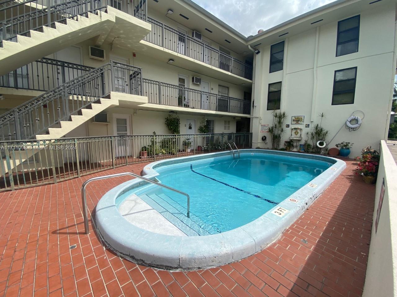 Villa Mendoza offers this 2 Bedroom 1 Bath Corner Unit on the Top Third Floor in the Heart of Coral Gables. This Unit has BRAND NEW FLOORING THROUGHOUT along with new kitchen appliances. On the corner of Le Jeune and Mendoza (16th St). Building features a very private gated surrounding that includes private pool, impact windows, laundry facilities, one reserved parking spot. Minutes away from Miracle Mile, shops and restaurants. No pets allowed. Ready for move in! Quick Approval!