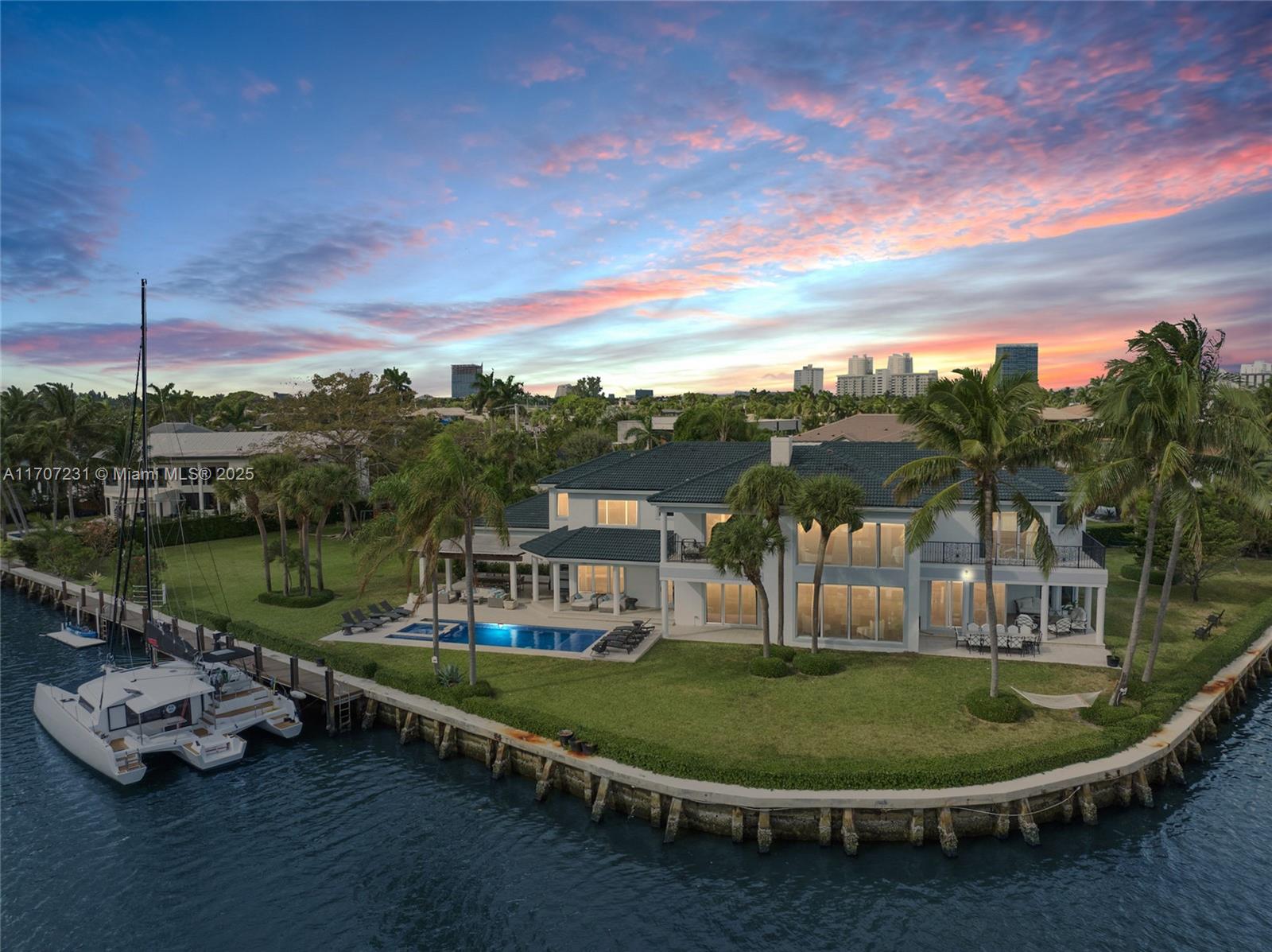 Experience unparalleled luxury on one of the finest point corner properties in Golden Isles. Spanning a spacious 38,844 sqft, this oversized double lot, originally three parcels combined into two, features an extraordinary 420+ ft of water frontage.” This property captivates with unobstructed picturesque western bay views of Golden Beach skyline. This exquisite 7-bed, 9.5-bath home has been meticulously renovated & includes a separate guest house. A private oasis awaits in the beautifully landscaped front yard & pool area, entirely secluded from the street. Enjoy soaring ceilings throughout, an expansive master suite with generous walk-in closets, & a lavish windowed master bath designed for indulgence. Golfers paradise! Just a few minutes away from exclusive golf & tennis resort.