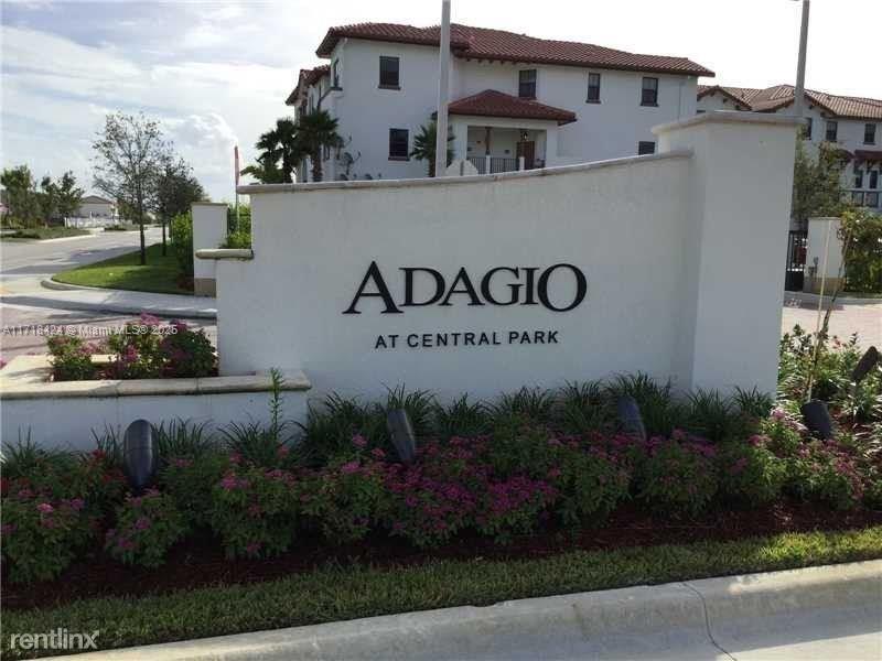 Very nice CORNER unit, lots of light, new floors and skirting boards, great balcony view to the green area of the Club House at the gated community of "Adagio at Central Park". Unit features 2 bedrooms, 2.5 bathrooms. Stainless steel appliances, granite countertops. Short walk to the Grand Bay Club House with amenities such as: Gym, Pool, Spa, Sauna, billiards room, Jacuzzi, Cabanas, Tennis, Basketball courts, Children's playground, Soccer field and more. A+ school, near to all mayor highways. Close to Doral City Place, downtown Doral and restaurants. Good Investment. Showings Appointment Only.