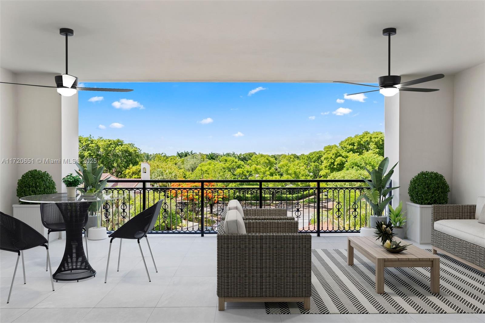 Gorgeous 2 bedroom / 2 bath corner unit with unobstructed views of tree lined streets and Biltmore Hotel in the Heart of Coral Gables. Biltmore Parc is 32 unit boutique condo building built in 2017 with 24 hour concierge service, private elevators that open to foyer of residences, key fob entry, and walking distance to everything Gables has to offer. Unit boasts with floor to ceiling nana wall system drawing in natural light that reflects off the expansive terrace, never missing a beautiful sunset!  Unit includes 2 parking spaces, a bonus room that can be converted to a 3rd bedroom, office or media room which no other unit offers in this tower.  A must see!