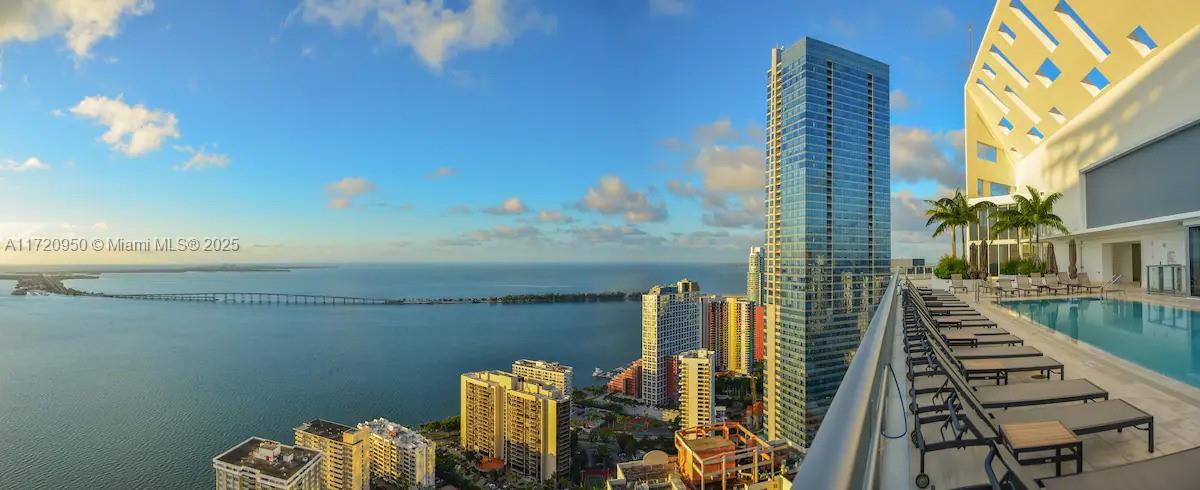 BrickellHouse at its Best!!! Investors can rent 12 times a year w/very low expenses. Floor to ceiling windows overlooking the bay and the amazing Miami skyline. Bright and spacious, porcelain floor throughout, huge balcony. Amenities include 24-hr concierge, 24-hr valet guest service, resort-style mezzanine with 50-foot lap pool & heated whirlpool, deluxe health spa, high-definition theater, fully equipped state-of-the-art fitness center, and an exclusive roof sky-deck with its own private pool, along with a children's playroom and several snazzy lounges. Walking distance to shops and restaurants in very the hart of Brickell. HOA includes also basic cable TV, high-speed internet. Hurry up, it won't last !!!