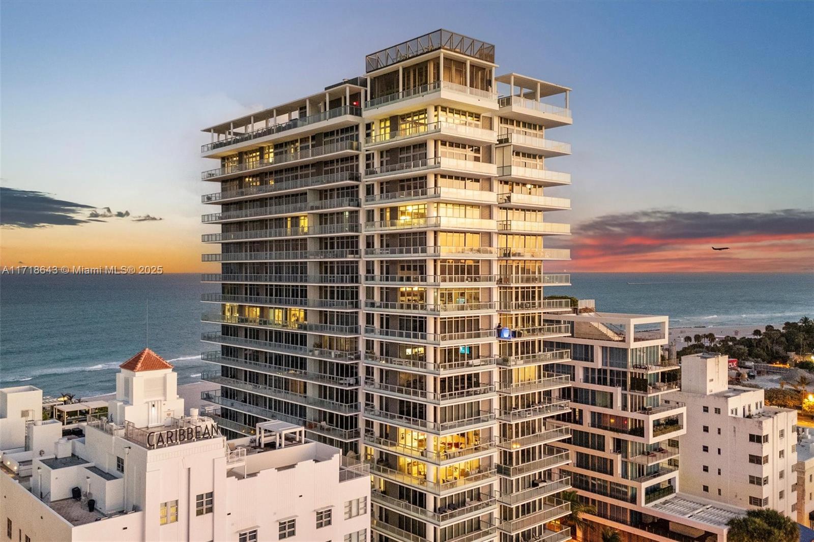 Stunning 2-bedroom, 2.5-bath luxury condo at The Caribbean Residences. Residence S-804 boasts breathtaking ocean, bay, and Miami skyline views from its corner unit with floor-to-ceiling windows and a 600 sq. ft. wraparound balcony. The open floor plan includes a fully renovated Bulthaup kitchen with Thermador refrigerator, Gaggenau gas cooktop, steam & convection oven, Miele dishwasher, reverse osmosis system, Sub-Zero wine cooler, and a coffee station. The spacious primary suite features a private balcony, and the guest bedroom includes a built-in Murphy bed. Located in the Faena District, this oceanfront gem offers world-class amenities: a heated pool, full-service beach access, fitness center, wine vault, cigar humidor, business center, coffee lounge, 24-hour concierge, and valet.