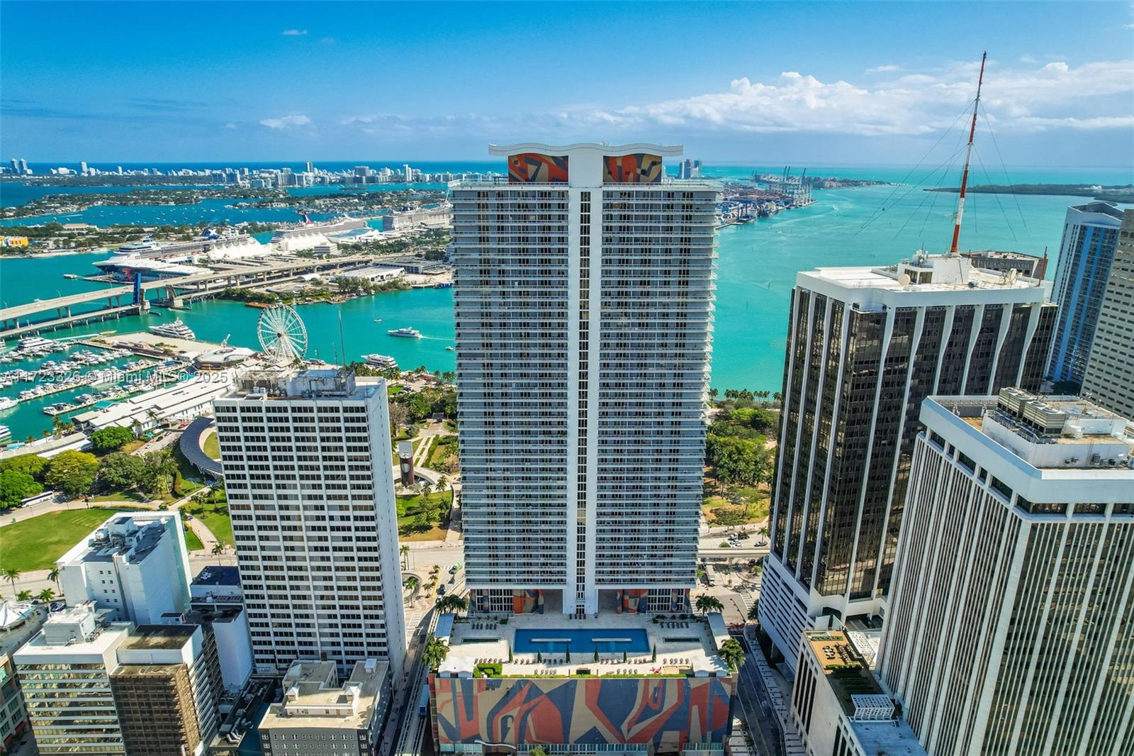 Welcome to resort-style living with million-dollar views in this stunning 3-bedroom, 2-bathroom condo offering 1,357 sq. ft. of sophisticated living space. Located in the heart of downtown Miami, this modern home boasts unobstructed views of both the vibrant city skyline and serene Biscayne Bay.Enjoy the luxury of a full-service building featuring 24-hour security, a fully equipped gym, a Pilates room, and a relaxing spa to unwind. Whether you’re looking for a serene retreat or an active lifestyle, this condo has it all. With prime location and world-class amenities, this is truly an opportunity to experience the best of Miami living.