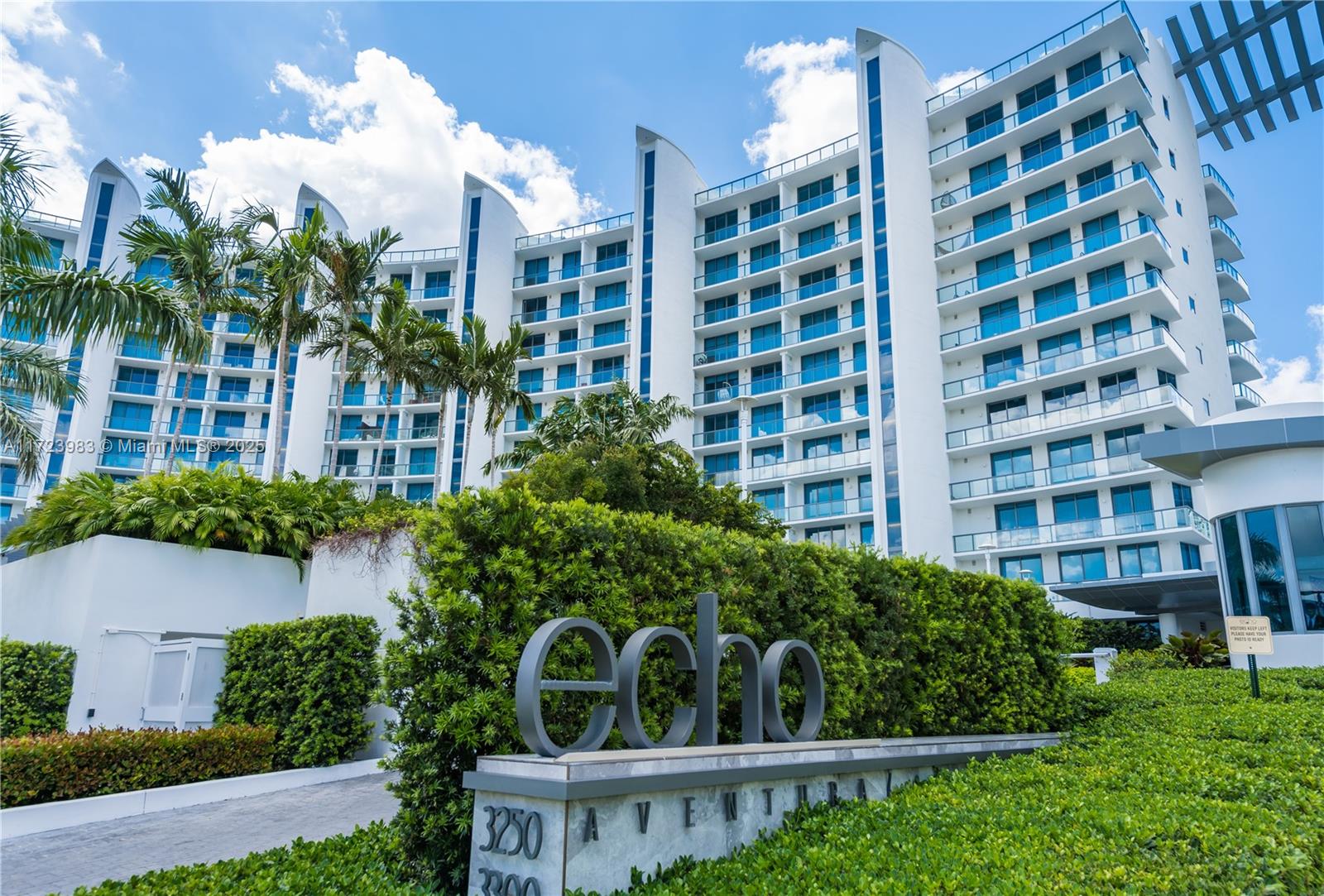 Welcome to the fabulous Echo Aventura . This 2 bedrooms corner line has a huge living-room. Beautifull Ve won the water, private elevator, gourmet open kitchen with top-of-the-line appliances, and an outdoor built in barbecue. 
5 stars amenities, bay front pool, private access to beach club from “resort pass “, spa, massage room, complimentary coffee bar, gym, yoga studio, complimentary dog walking service, and a courtesy house car that will drive you anywhere in Aventura. 
Unit is in excellent condition!