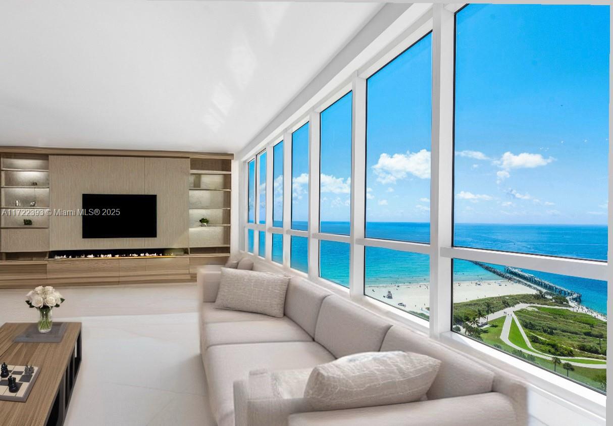 Unparalleled opportunity to create a one-of-a-kind 5-bedroom double residence (or keep as-is 3/3.5 +2/2.5 connected by an incredible wraparound terrace) on the ideal 25th fl. with the best of the best  S+E+W exposures, surrounded by the Atlantic and unobstructed views of S.Pointe Beach, Fisher Island, Government Cut, Biscayne Bay, S.Pointe Park and the entire iconic Miami skyline. This all glass abode is located in the exclusive South of Fifth enclave, offering breathtaking daily sunrise + sunsets. Architectural plans underway and can be further customized if desired. Walk to Miami’s top culinary scene including Catch, Milos, Forte di Marme Joe's and more. Continuum offers 5-star amenities in a private 13-acre beachfront oasis. Live amidst the sound of waves and nature above a 17acre park.