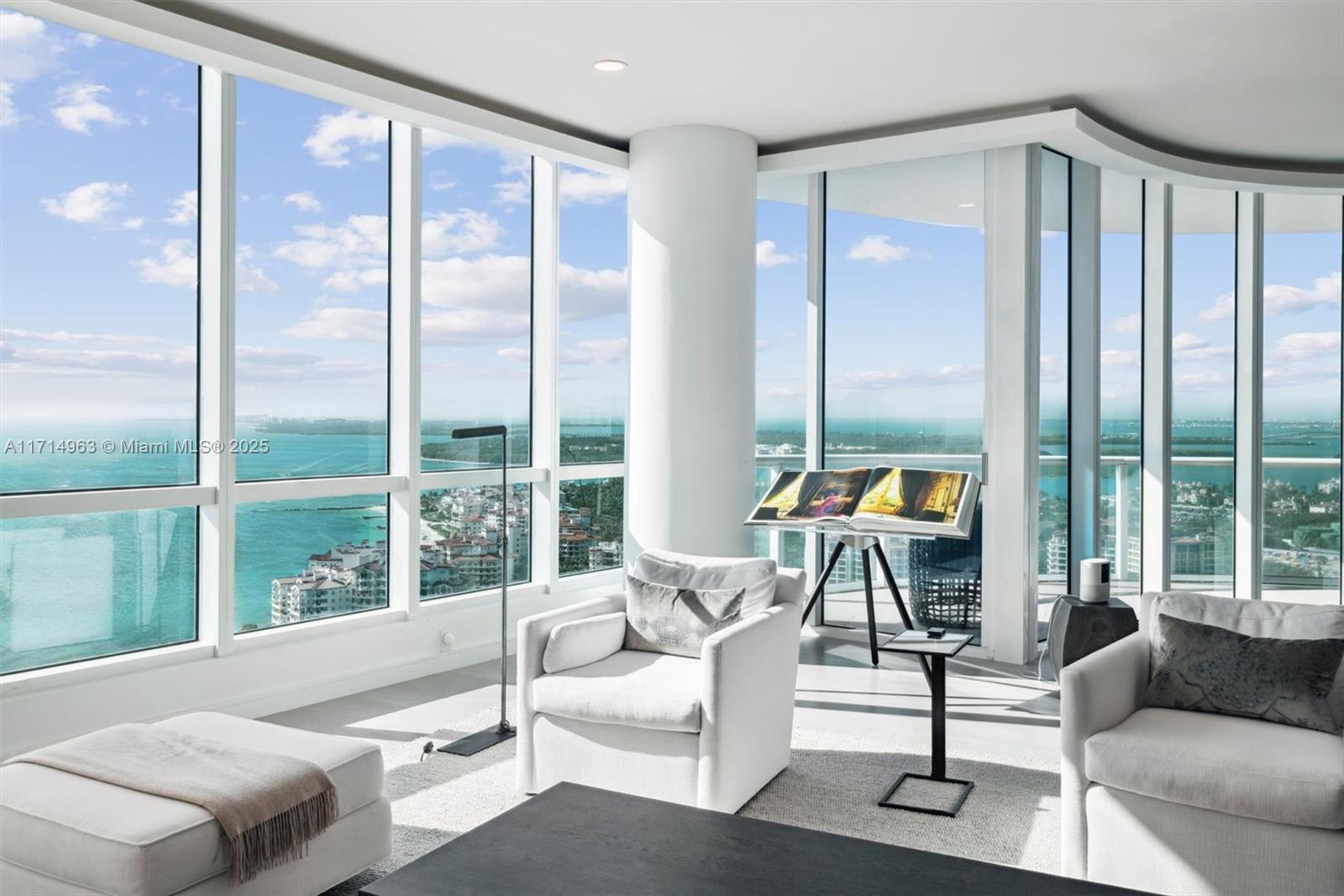 Experience the pinnacle of luxury living at Continuum South Beach. Miami’s premier one and only 13-acre oceanfront oasis at the most southern point of Miami Beach. Perched on the 32nd floor, this exquisite modern/ traditional style residence offers unrivalled vistas of the Ocean, Bay, Fisher Island and the Miami skyline. Experience breathtaking sunrise and sunsets, from 2 large balconies. Impeccably appointed with high-end European Style finishes, Valcucine Kitchen Cabinetry, Miele appliances, Poliform Closets, Dornbracht fixtures just to mention a few. Designer Furniture could be included. Indulge in world-class amenities, including private beach service, a resident-exclusive restaurant, tennis courts, multiple pools, spa, and a state-of-the-art fitness center.