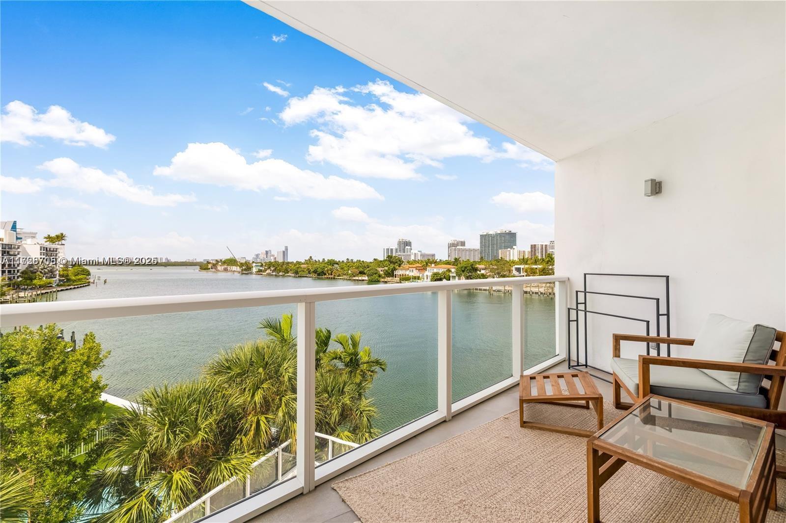 Waterfront view. Luxury boutique building in one of the most safety area in Miami Dade. The unit has tile floor in all unit, quartz countertop, Italian cabinets with Viking appliances. Great balcony to enjoy a beautiful view. The building features a bay front desk, fitness center, sauna, a waterfront barbecues, two pools, kayaks and paddle boats available, super well located in the Islands, steps away from Bal Harbor shops, restaurants, cafes and beach. Great school "A+" in the Island.