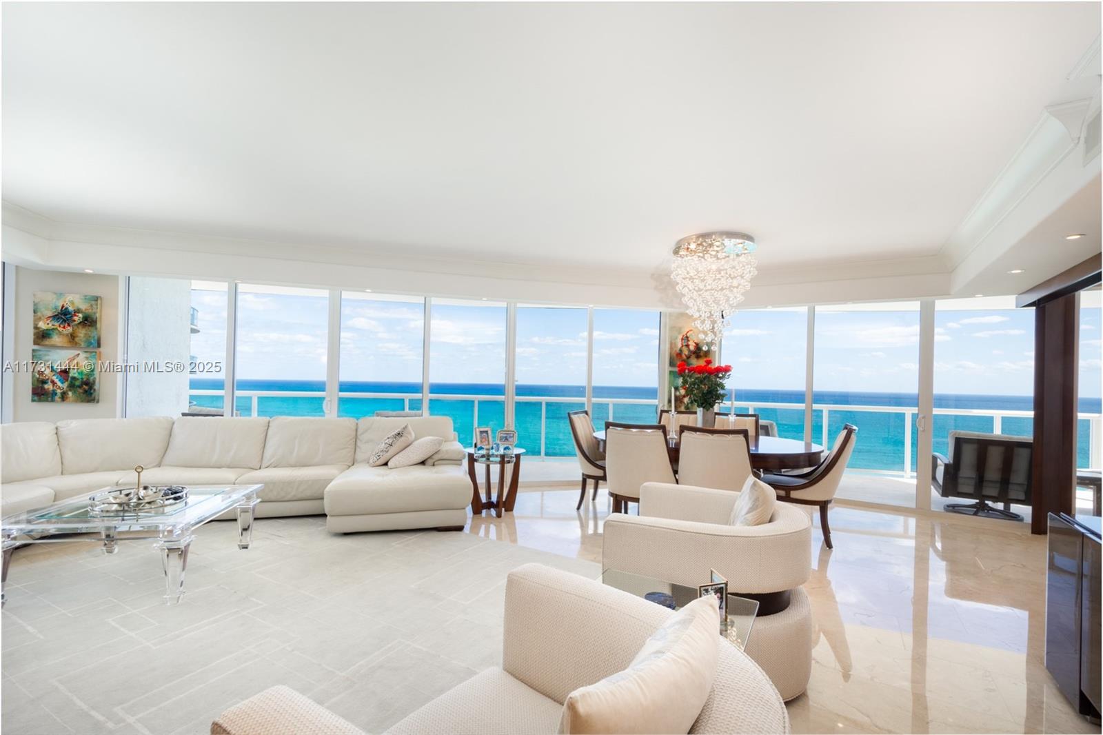 Sunny Isles Beach Apartment/ Spectacular view from the 21st floor/ 3 beds/ 3.5 baths + Den/ Unit with panoramic views of the ocean and intracoastal/2,210 Sq.Ft of living area /Marble floors/ Built in closets / 2 assigned parking spaces/ Building features: fully renovated lobby, Jacuzzi, two story gym,sauna,tennis court,beach service,party room,business center,and much more.