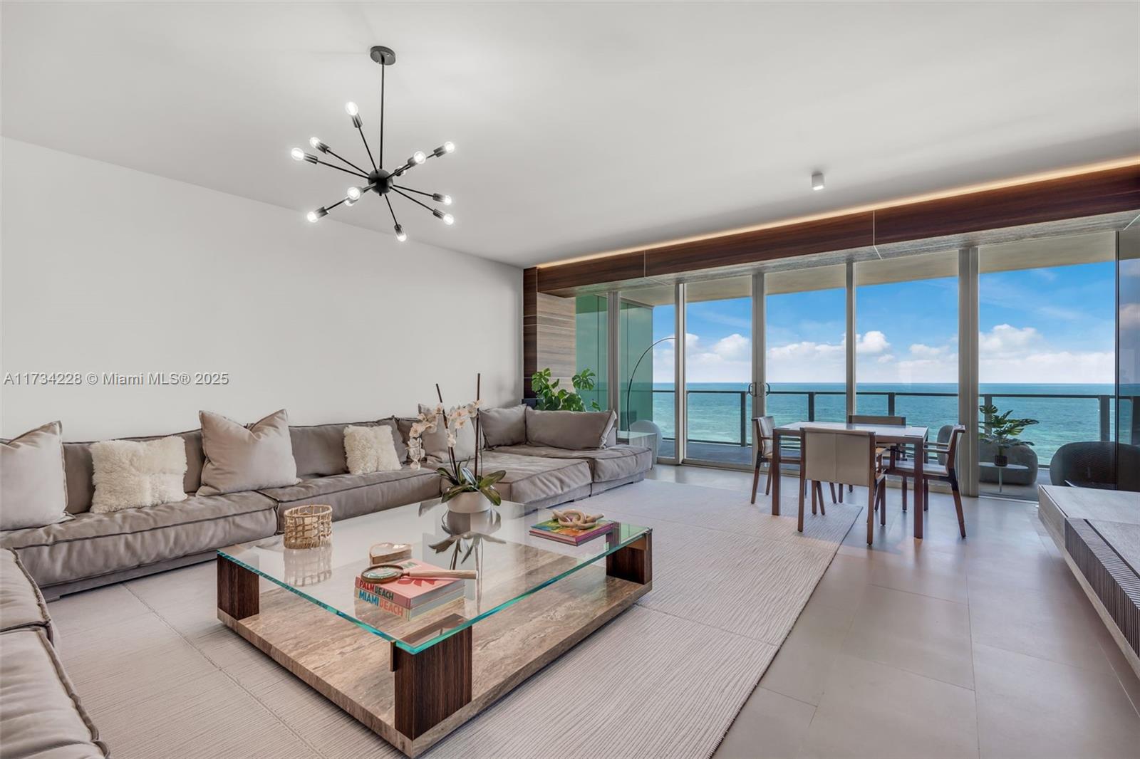 Designed by award-winning Radyca architects and superyacht interior designers, this 3,600 + SF beach condo at Oceana Key Biscayne is a true masterpiece. Featuring direct ocean, bay, and Miami Skyline views, this like-new unit is finished with natural stone and Nabuk Italian leather. Upgraded with a smart system controlling lighting, shades, and sound, it offers seamless luxury living. Elegant, sophisticated, and perfectly located, this condo allows you to enjoy the best of Key Biscayne. Oceana's top-tier amenities enhance the experience with the restaurant by the beach, lap pool and wellness center. Comes with 2 parking spaces and 1 storage.