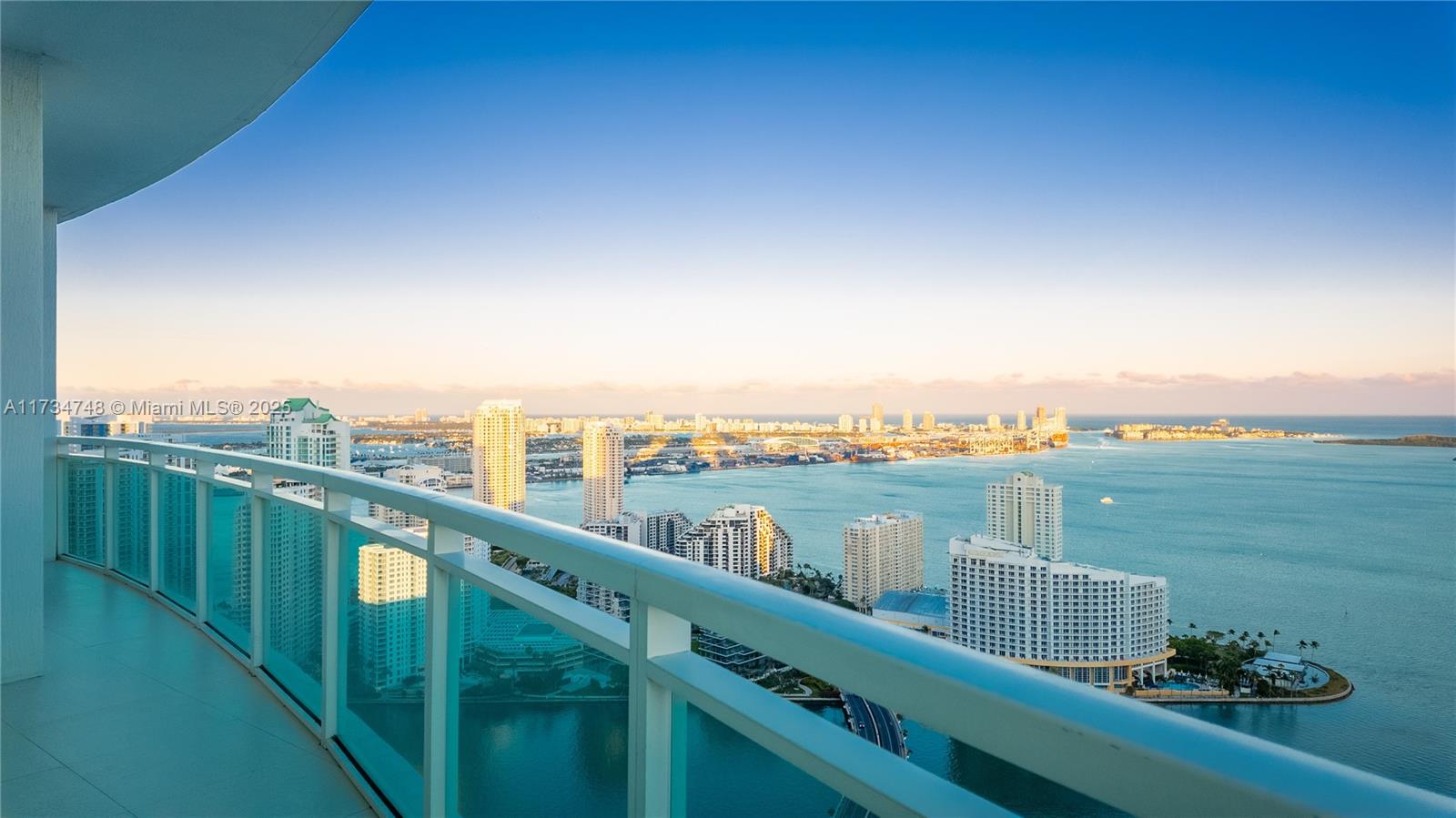 LARGEST and most desirable CORNER unit on high floor.  Unobstructed, panoramic views of Biscayne Bay, the Brickell skyline, Brickell Key with extended views all the way out to Miami Beach.  Balcony renovated with NO pending work.  Split floorplan inc 2 ensuite bathrooms.  Plaza is an upscale building offering extensive amenities including state-of-the-art gym, elevated pool, steam room, coworking space, and children's playroom.  Located in heart of Brickell with easy access to public transport and just 15 minutes to airport or Port of Miami.  Nestled among countless upscale restaurants, shopping venues, and a short walk away from Publix and Whole Foods.  Jump on a quick metro ride to enjoy a Heat game or visit a museum a short distance away.