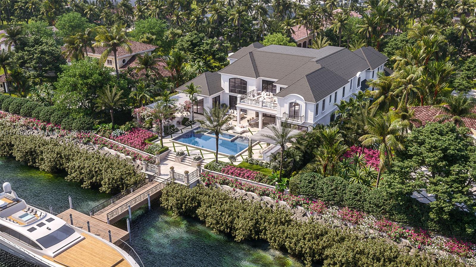 Step into unparalleled luxury at this brand-new waterfront estate under construction in the prestigious community of Admirals Cove. With 115 feet of waterfrontage, this stunning home will offer 7BD, 7.2 BA designed for both comfort and elegance. Upon completion, a gated motor court and grand entryway will welcome you into light-filled interiors with soaring ceilings. Expansive living & dining areas will set the stage for sophisticated entertaining, while the kitchen will flow seamlessly into the family room and breakfast nook. state of the art gym, sauna, cold plunge, steam room and home theater are just few of this homes magnificent grandeur. The primary suite will be a private retreat, featuring a spa-like bath and a custom walk-in closet.