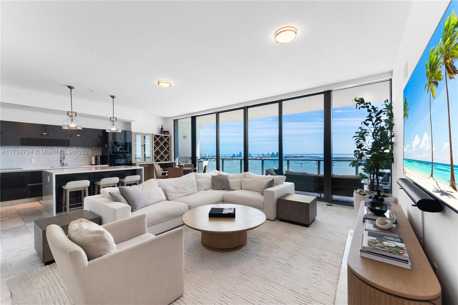 Prepare to be AMAZED when you step inside of this 40th floor HOUSE IN THE SKY. Situated on the desirable SE corner of the building, this 2 bed + enclosable den, 3 full bath unit with 12-foot ceilings offers direct & unobstructed ocean views as well as premier sunset views. The interior of the unit includes a stunning kitchen equipped with Italkraft cabinetry, Subzero/Wolf appliances as well as a smarthome system. The exterior offers 2 balconies with a built-in summer kitchen. Located mere minutes walk from all of Brickell's staple restaurants and nightlife - yet in a quiet section of town - Echo Brickell is THE top building around. The building's world-class management is complemented by a world class fitness center, infinity pool, poolside food service, dedicated valet, & 24hr concierge.