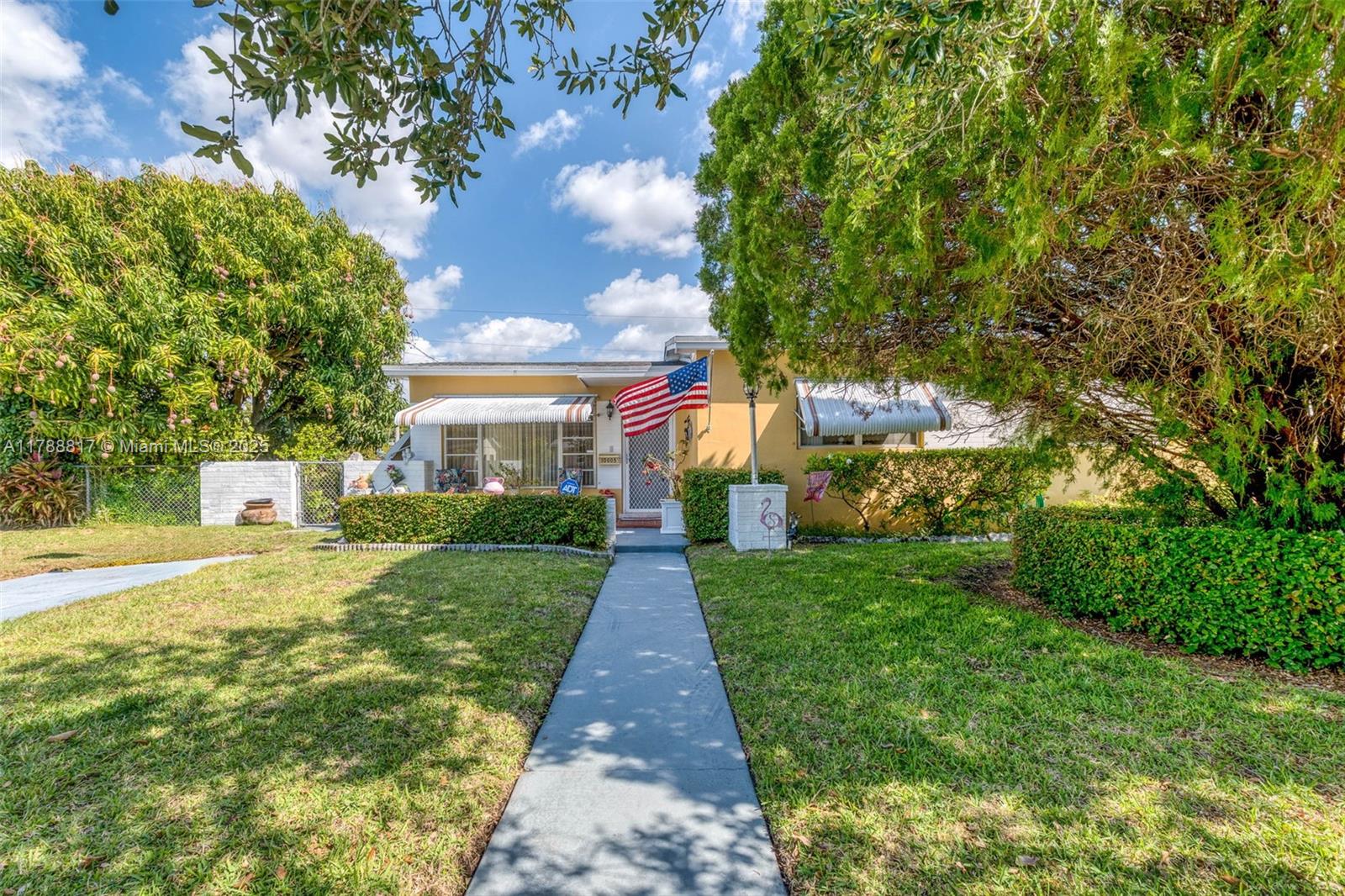 Charming 3 bedroom, 2 bath vintage dollhouse on a fenced corner lot in Cutler Bay. Great floorplan with lots of potential for updating to your taste. Formal living room. Family room opens to the kitchen with eat-in snack bar. Formal dining with butler’s pantry. Screened patio w/ washer, dryer. Shed, mango tree. Front drive with additional side paved area perfect for parking a boat.