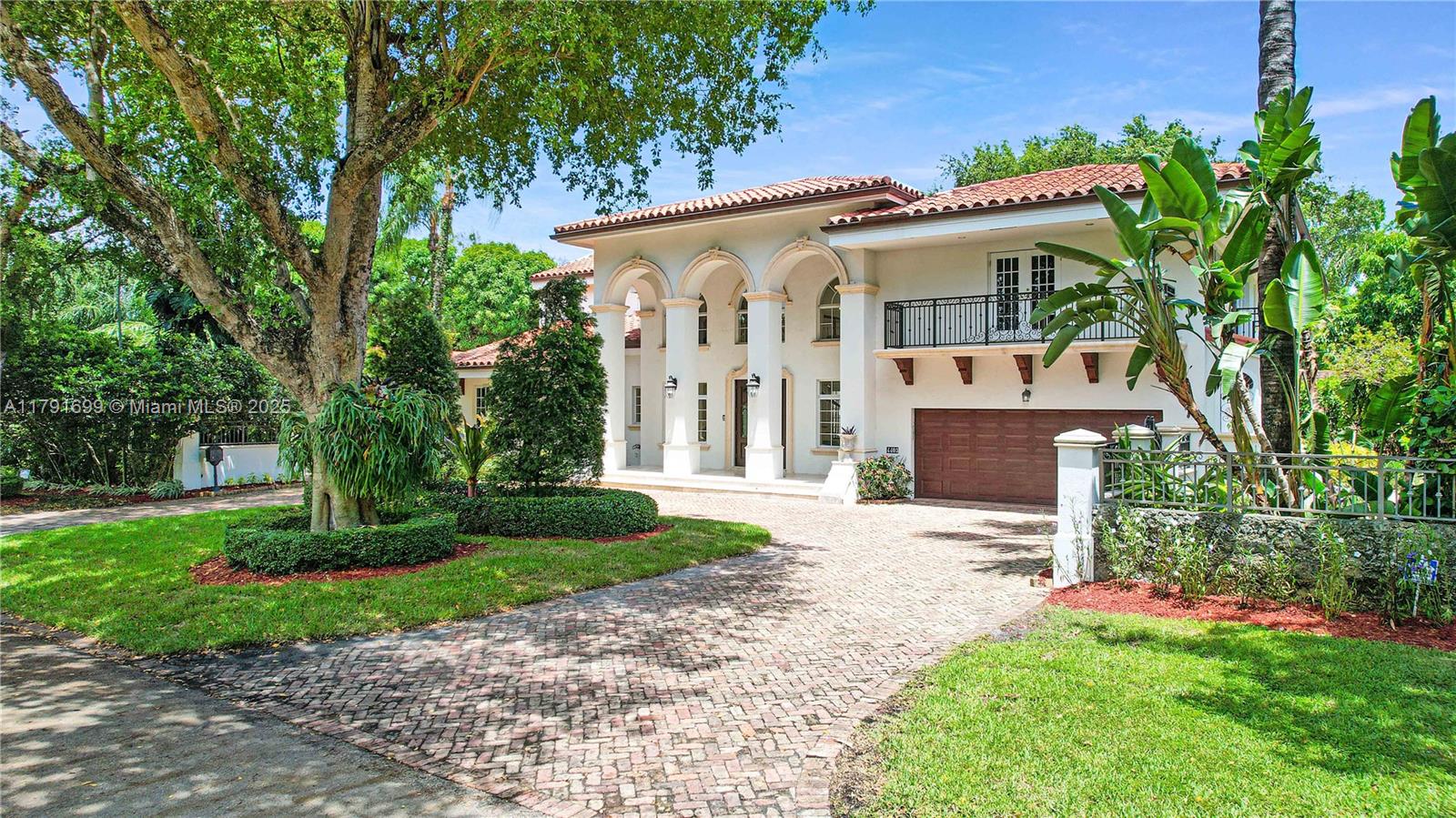 Welcome to 4403 Monserrate Street — a stunning 5-bedroom, 4.5-bath, 6,000+ SF (total) 2-story Mediterranean estate with a 2-car garage, located on one of Coral Gables' most prestigious streets near the Italian Village, Riviera Country Club & Golf Course, & The Biltmore. Step into a dramatic grand foyer with soaring 2-story vaulted wood ceilings, beautiful marble floors, & expansive formal liv. & dining rooms designed for elegant entertaining. Recently remodeled w/ impact windows & doors, a chef’s kitchen overlooking the spacious family room & breakfast area. Outdoors, enjoy a tropical oversized pool + patios, lushly landscaped private gardens on an 18,000+ SF lot. First floor offers 1 bedrm w/ ensuite bat + guest bathrm. 2nd level features the primary suite + 3 add'l bedrooms, & 2 bathrms.