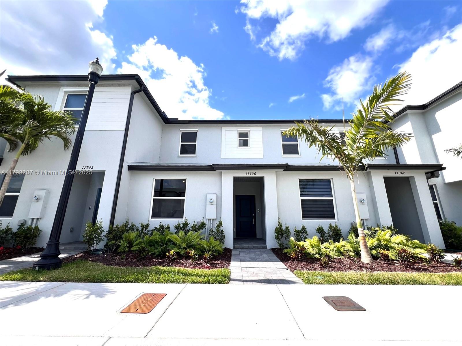 Stunning new construction Two-story townhouse,*FAST MOVE-IN** features an open layout between the kitchen, dining area & family room for easy entertaining, modern white kitchen w/ stainless steel appliances & quartz countertops; fenced backyard, 2 bedrooms with full-sized bathroom are on the second floor with walk-in closet, one bedroom with a full bathroom in the first floor ideal for accommodating overnight guests. Washer & Dryer inside unit. Impact windows and doors. Smart keypad keyless entry & Ring doorbell. Only 2 month deposits, 1st month and 1 security deposit.