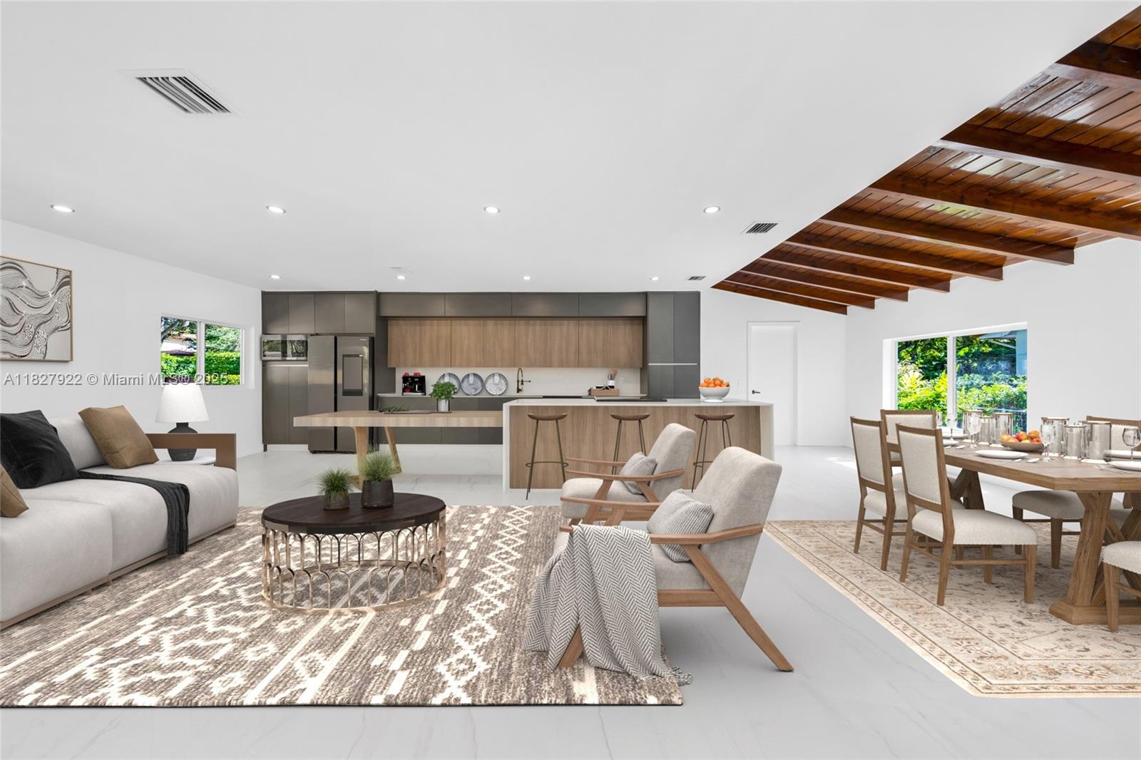 Here's an opportunity to live in a stunningly updated home located in one of the most desirable locations in Coral Gables. The property offers high ceilings and modern features that are sure to impress. The kitchen and bathrooms have been recently renovated with a stylish design and functionality in mind, making it perfect for hosting guests. The outdoor area features a well-manicured yard and BBQ area, ideal for outdoor gatherings. With its close proximity to a park, The Grove, Coral Gables retail, and excellent schools, this home provides access to endless amenities. Available for 6 months or more unfurnished.