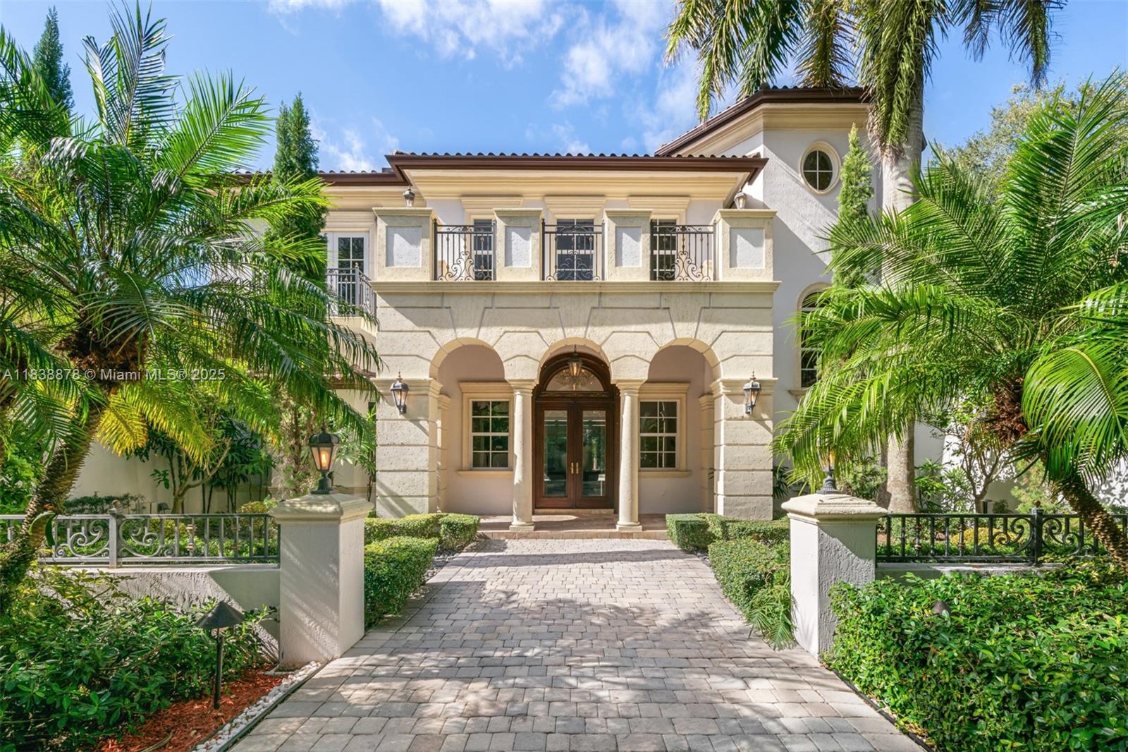 Welcome to this stunning 2-story custom Mediterranean estate on 1.15 acres. Through the gates, you’re greeted by a charming fountain, meticulously manicured landscaping, & majestic oak trees. The interior boasts elegant marble & wood flooring throughout. The spacious kitchen is equipped with top-of-the-line appliances, offering both functionality & style, with a cozy breakfast nook area. The ground-level primary ste offers a luxurious retreat, w/ a sitting room, dual closets, a massage room, & a secluded terrace. Notable amenities include a gym, game room, wine cellar, sauna, dual maids’ quarters, smart home technology, a sound system, & a 3-car garage w/ 1-car lift. The resort-style backyard fts. a pool, jacuzzi, & ample space. Near Pinecrest’s top schools.