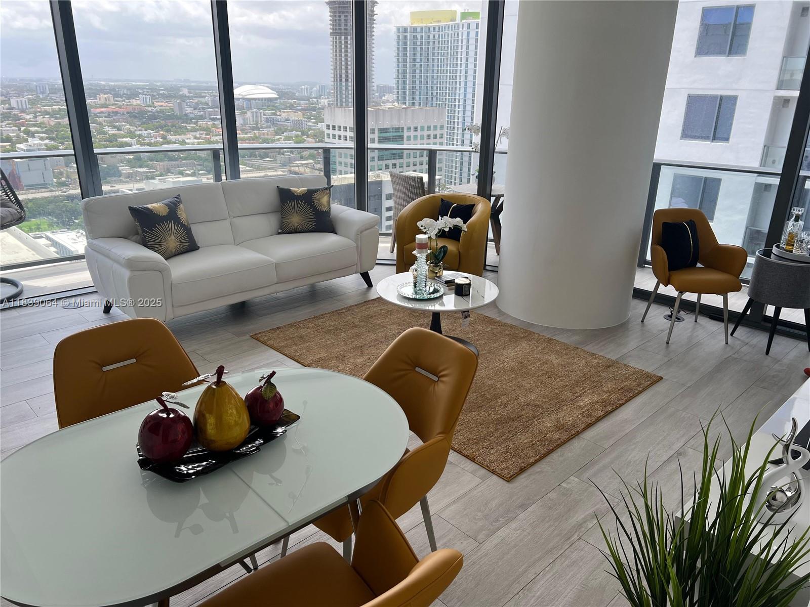 Fabulous 2-bedroom, 2 bathroom unit, with open kitchen with European-style cabinetry and stainless-steel appliances. Floor to ceiling high impact glass windows and wrap-around balcony. Maintenance included basic internet and cable. Brickell Heights is Located in the middle of Brickell City Center and Mary Brickell Village, Designed by Arquitectonica. Amenities include a rooftop pool and a 9th floor swimming pool with terrace, business center, private areas for specials events, kid's club, 24 hour concierges at front desk and valet parking.