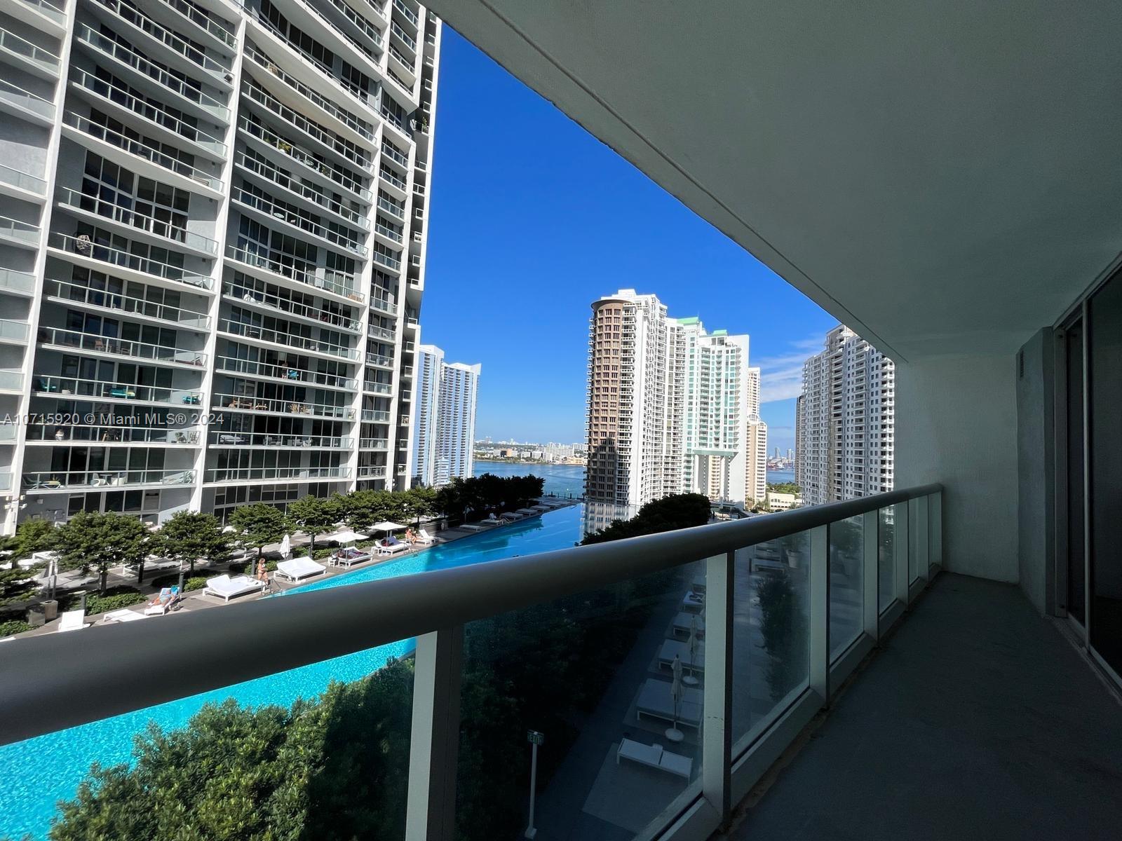 STUNNING WATERFRONT 2 BEDROOM 2 BATH UNIT IN THE HEART OF BRICKELL WITH BREATHTAKING AND PANORAMIC VIEWS OF THE INFINITY POOL AND BAY FROM SUNSET TO SUNRISE. LOTS OF NATURAL LIGHT! CANNOT HEAR THE POOL/SOUNDPROOF!! UNIT FEATURES BEAUTIFUL KITCHEN WITH STATE OF THE ART STAINLESS STEEL APPLIANCES, GRANITE COUNTERS, HIGH GRADE CABINETS AND UPGRADED BATHS. LUXURY BUILDING WITH 5 STAR AMENITIES FOR YOUR ENJOYMENT LIVE IN THE HEART OF BRICKELL. NEW VINYAL FLOORING HAS BEEN INSTALLED. PROOF OF FUNDS AND SCHEDULED SHOWING REQUIRED AS TENANT IN PLACE PAYING $4700, LEASE ENDS 11/26/25.