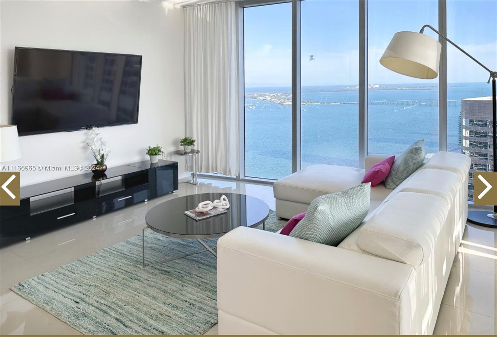 Enjoy amazing ocean views and the skyline of Miami. Fully furnished luxury equipped condo with floor to ceiling windows throughout. Resort-style amenities, including a 300-foot-long swimming pool, spa services at Icon Brickell Spa, showcasing a water lounge, steam room and sauna, state-of-the-art fitness center at FIT®, hot tub, game room, movie theater, café with poolside food and beverage service, 24-hour concierge service, and 24-hour valet parking service. Within Brickell’s prestigious financial district, walking distance to incredible Miami life including Brickell's top restaurants, bars, and shopping. Move in within 45 days of executed lease. Available for longterm and short term rental.