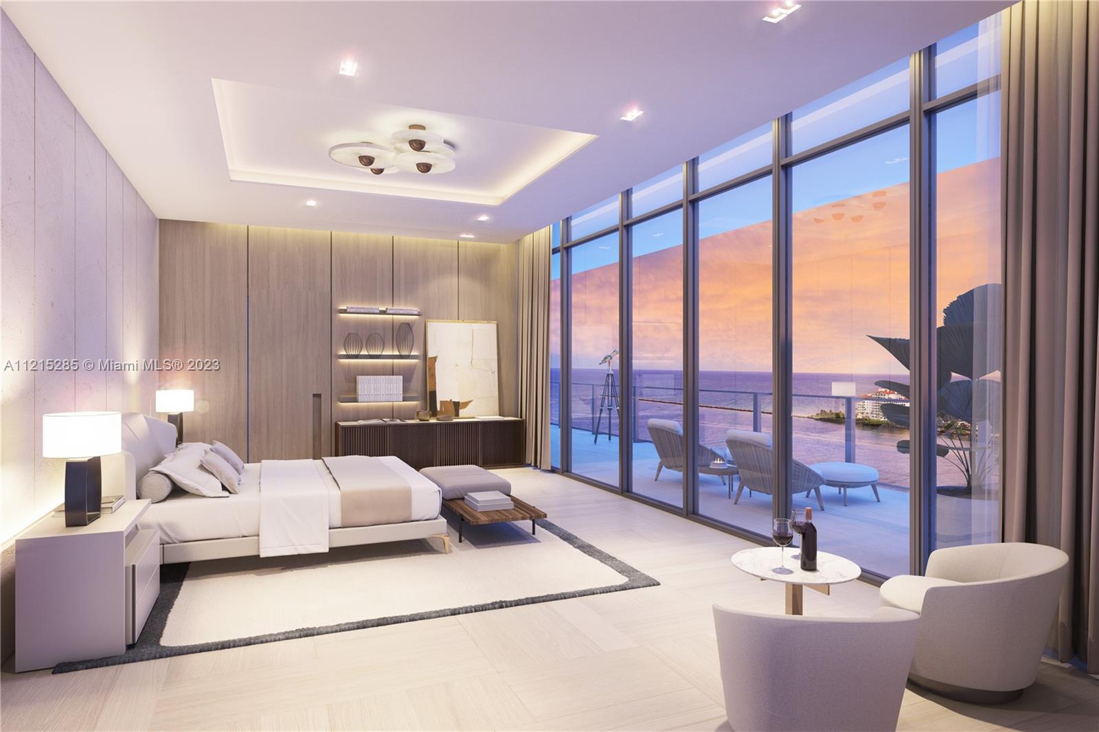 Master Bed Sunset Rendering