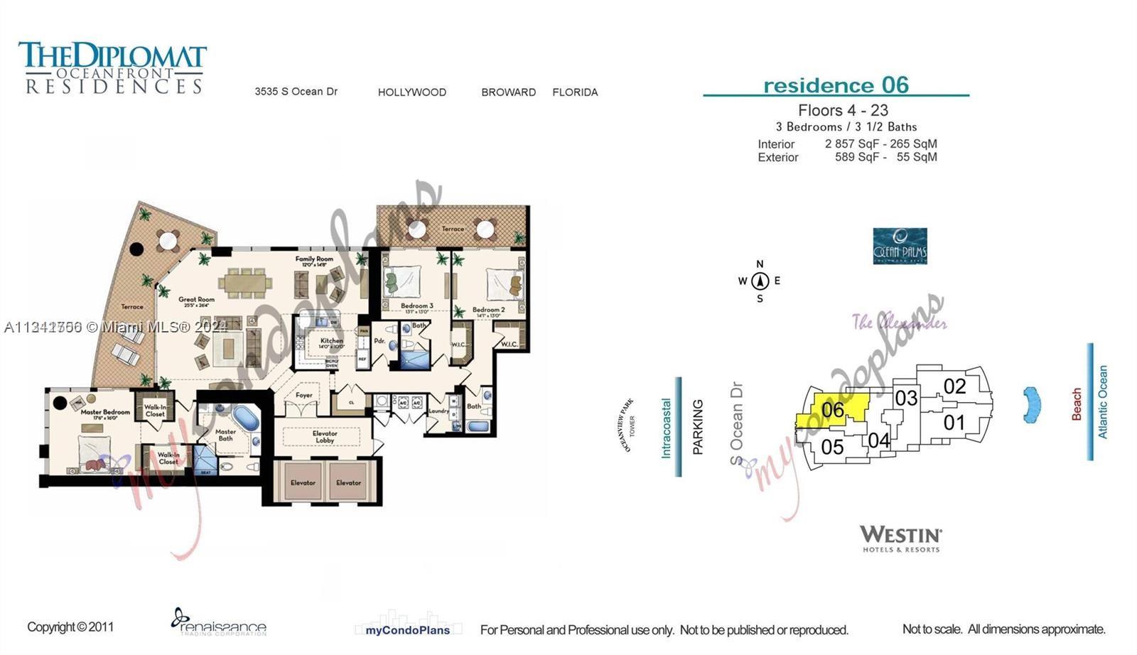 3535 S Ocean Dr 1006, Hollywood, Florida 33019, 3 Bedrooms Bedrooms, ,3 BathroomsBathrooms,Residentiallease,For Rent,3535 S Ocean Dr 1006,A11341756