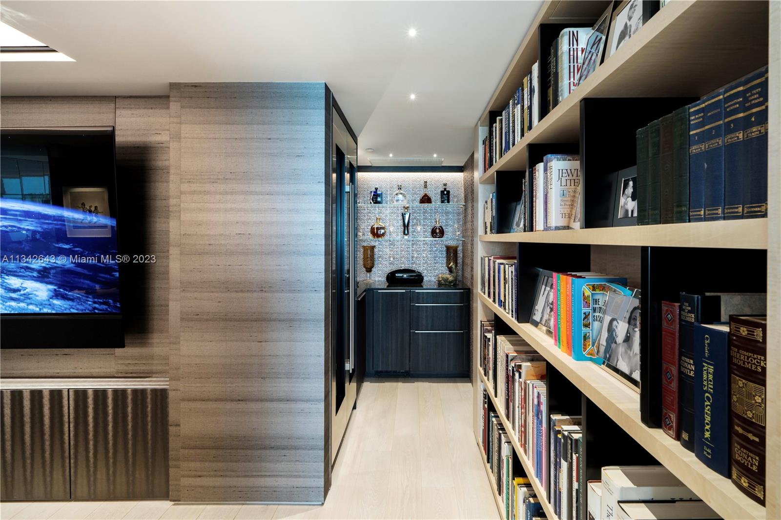 Custom bar with wine storage!