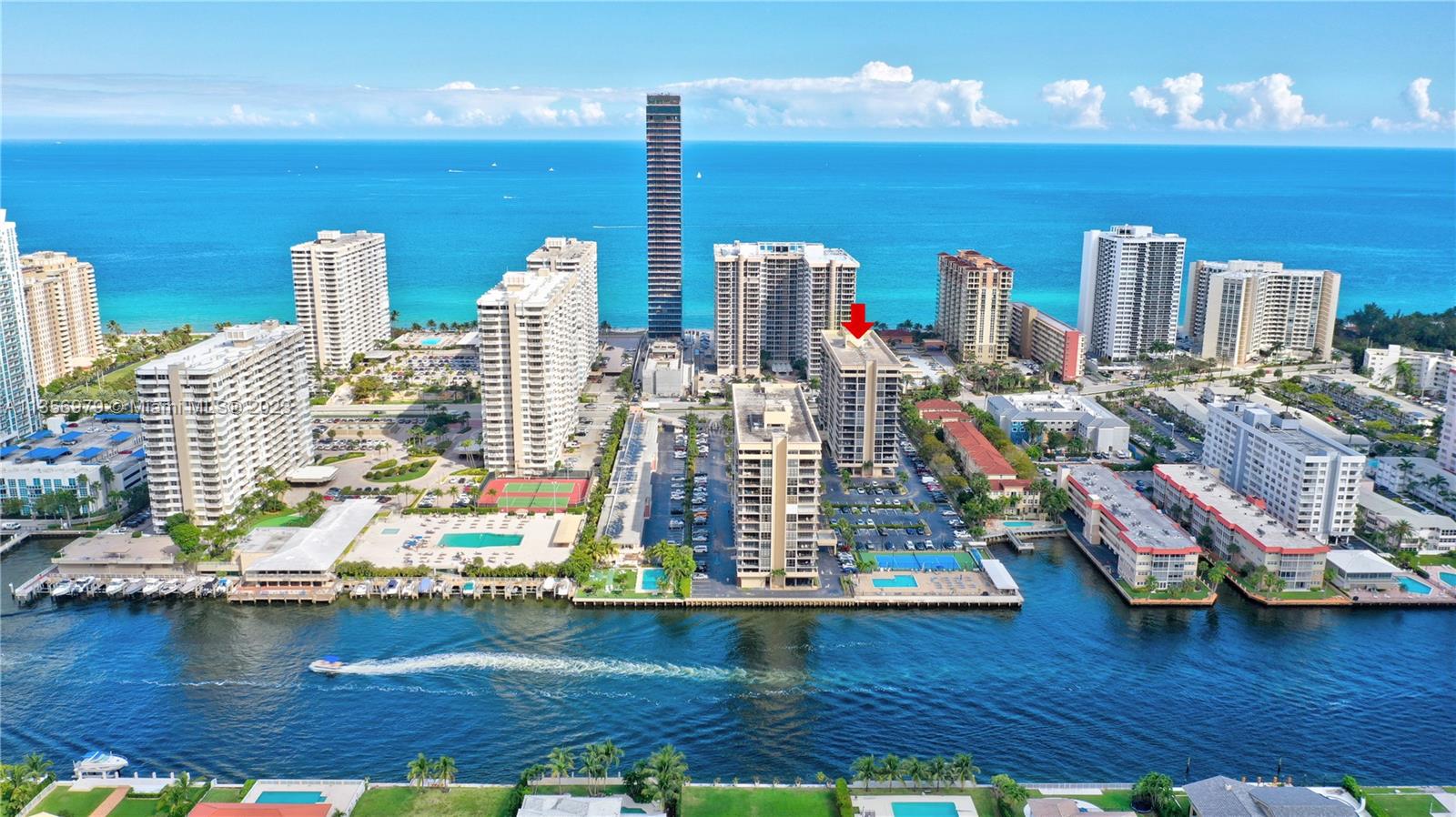 Parker Dorado is located on the ocean at the end of Hallandale Beach  entering Golden Beach