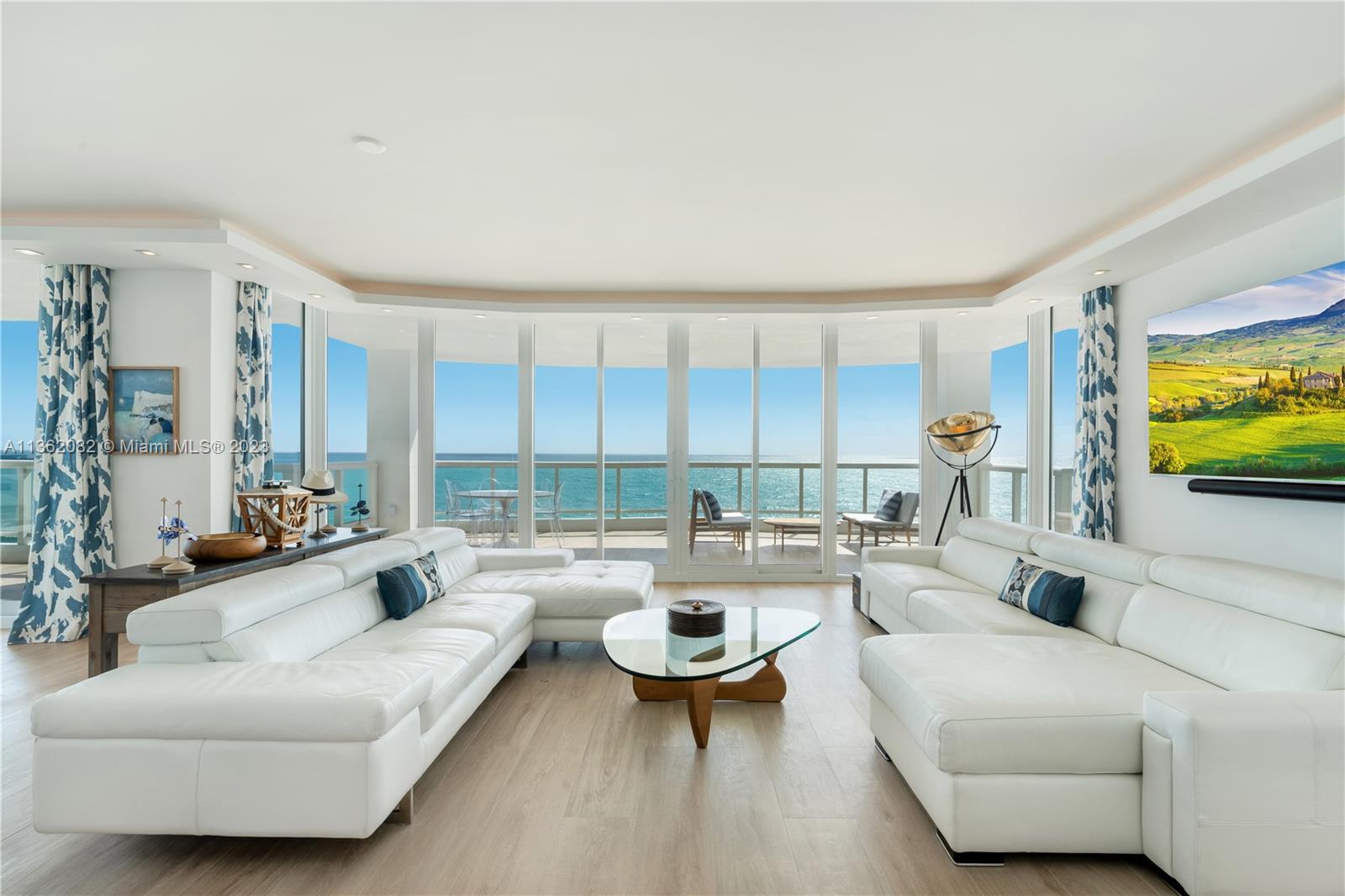 Welcome to this exceptional waterfront condo with direct oceanfront views. This 3BD/3BA was entirely remodeled and comes with a HUGE 750 SF balcony & endless ocean views. This spacious unit has 1,980 SF. All rooms have direct ocean views including the open dining room, large living room, and foyer. Kitchen also faces the water and it is elegantly designed featuring Miele appliances. Building offers 24 hours security and amenities include a heated pool, Jacuzzi, sauna, gym, tennis court, meeting/party room, security, concierge and on-site management. La Tour condo building is just south of the Fontainebleau, Soho House and North of the Confidante and Faena Hotel.