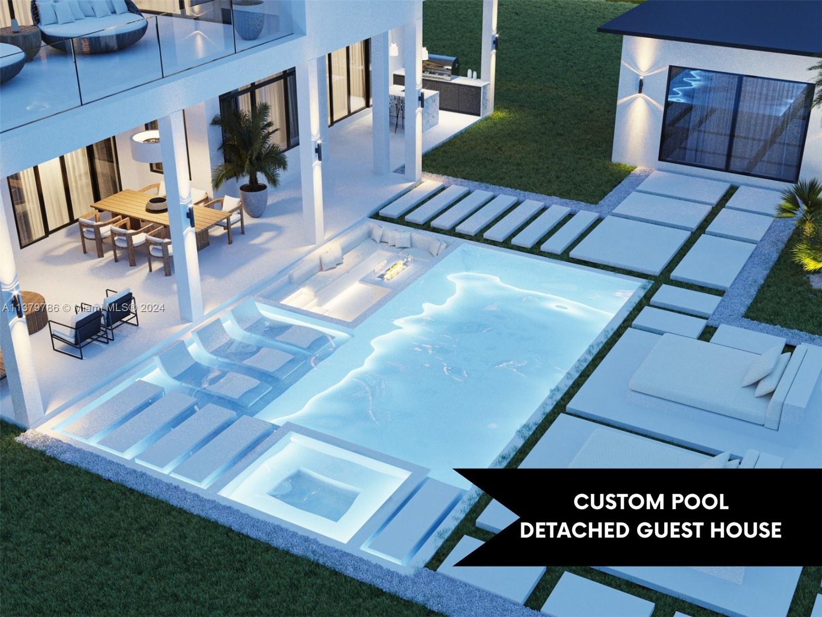 CUSTOM POOL
DETACHED GUEST HOUSE