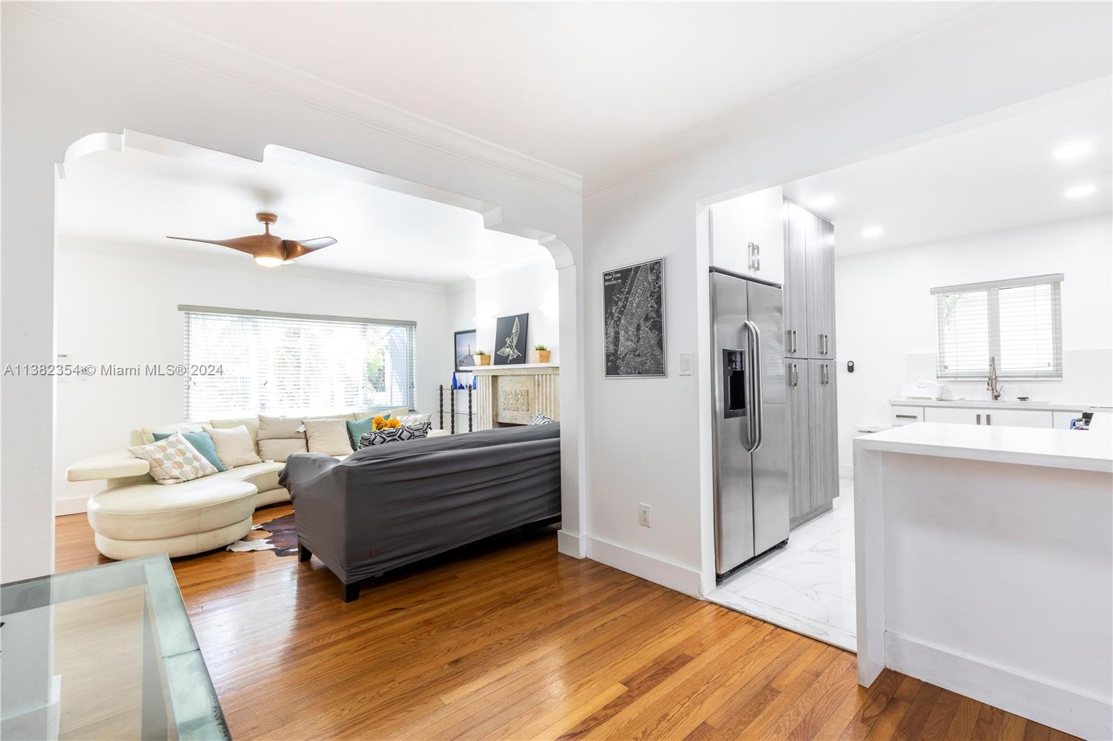 Hallway leading to kitchen