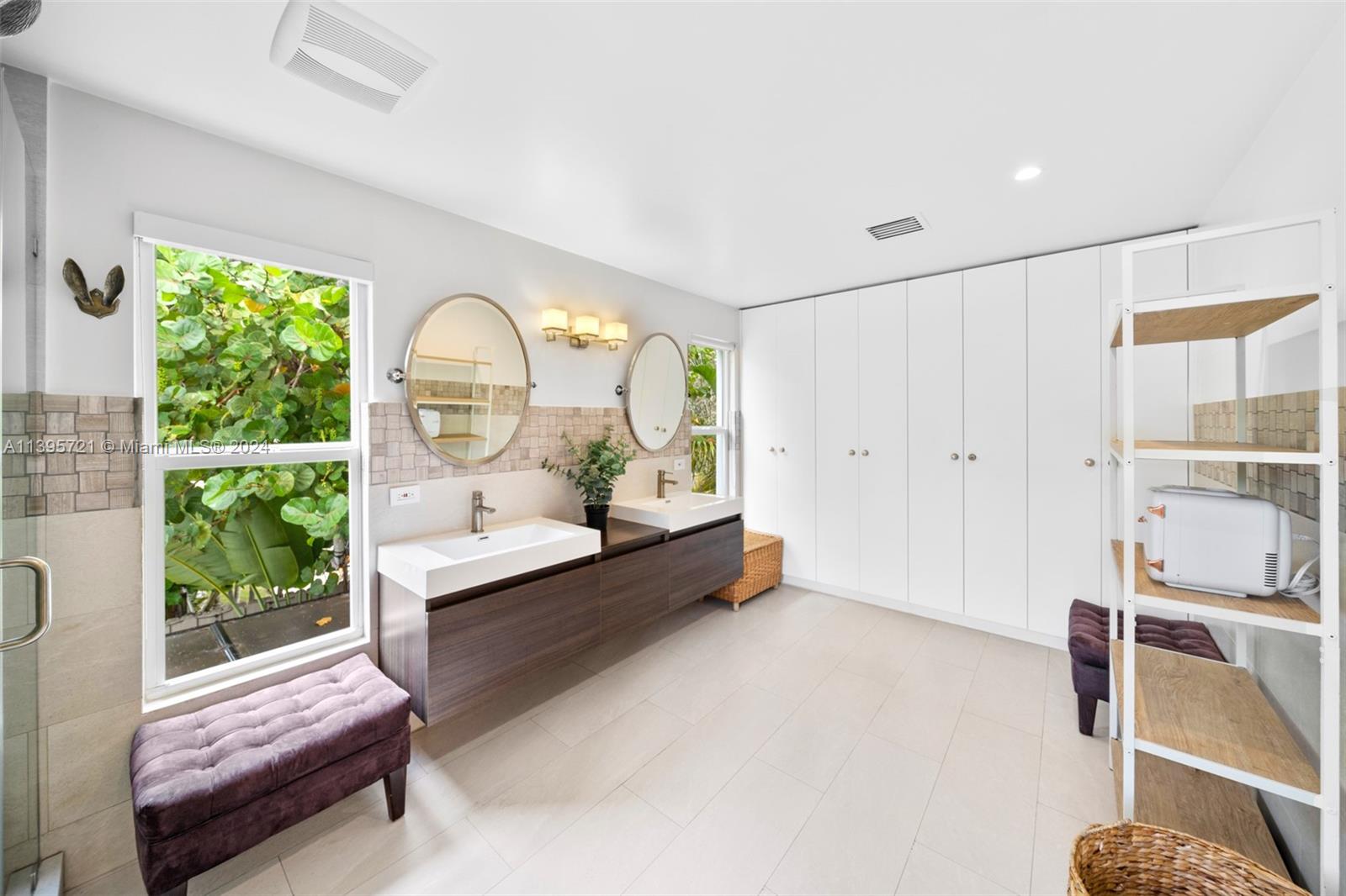 Bright master bathroom