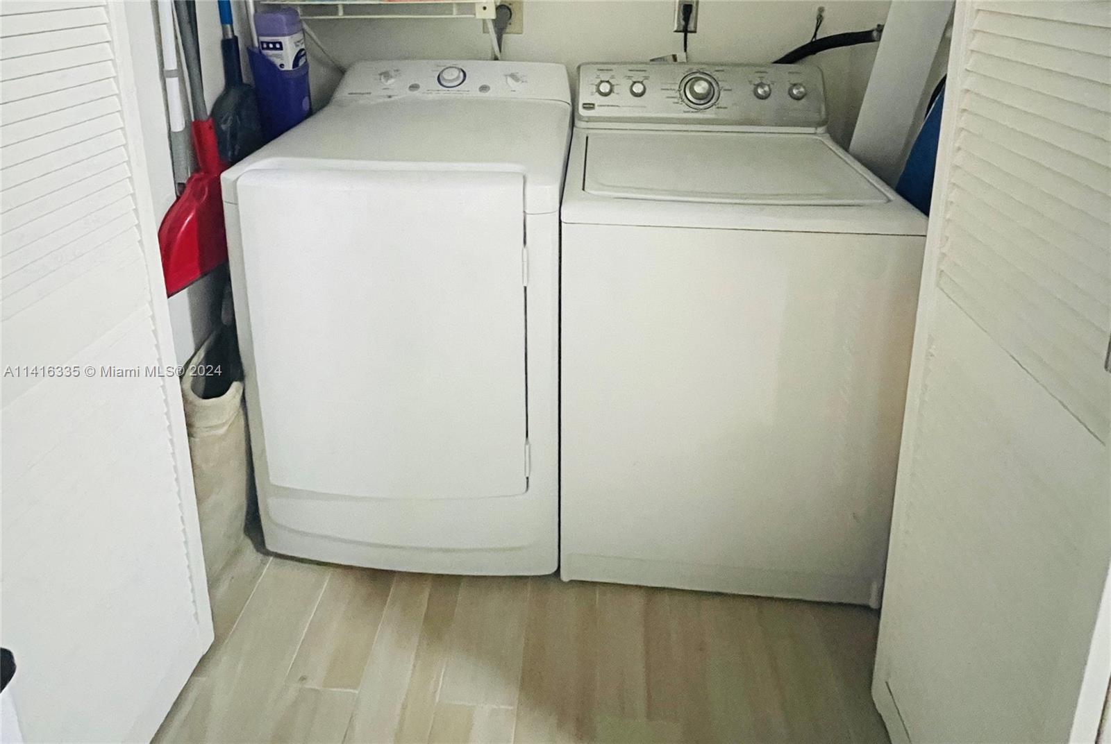 Full size washer and dryer in the unit