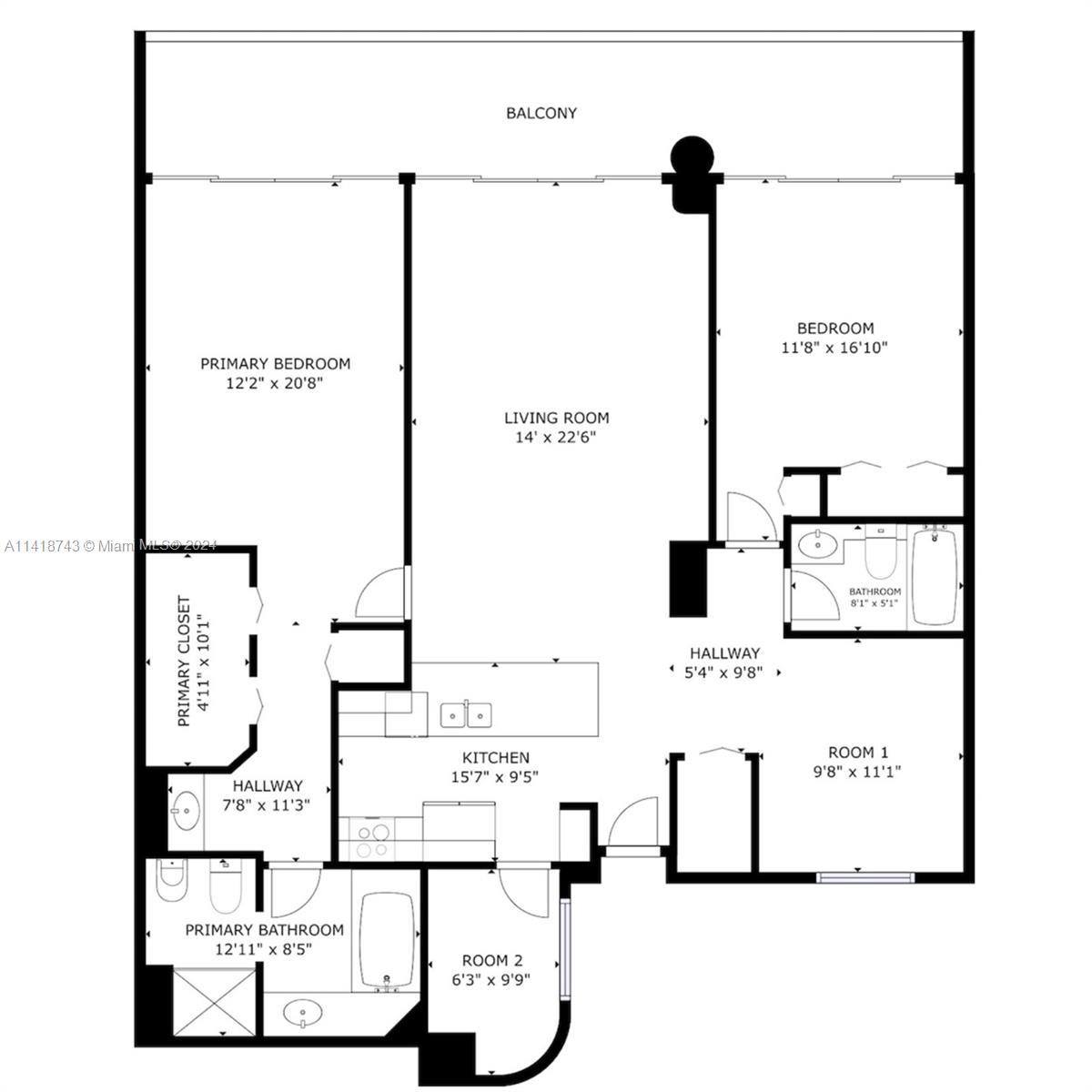 1717 N Bayshore Dr A-2236, Miami, Florida 33132, 2 Bedrooms Bedrooms, ,2 BathroomsBathrooms,Residentiallease,For Rent,1717 N Bayshore Dr A-2236,A11418743
