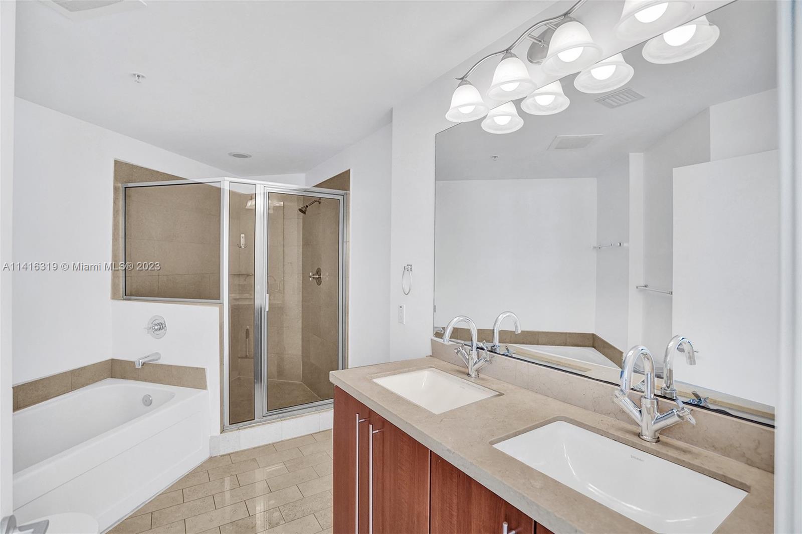 Master Bath has a separate tub & shower