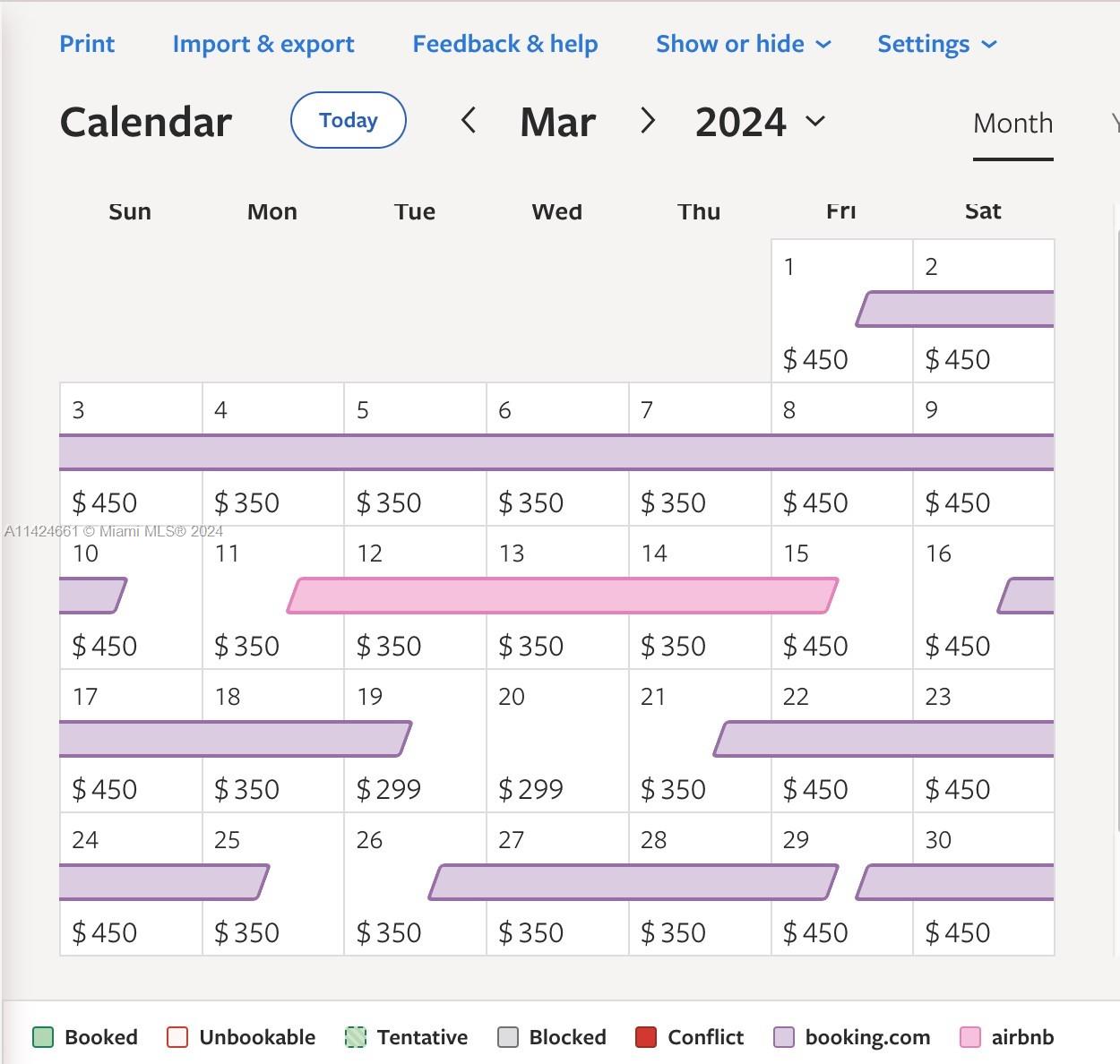 Confirmed Bookings for May