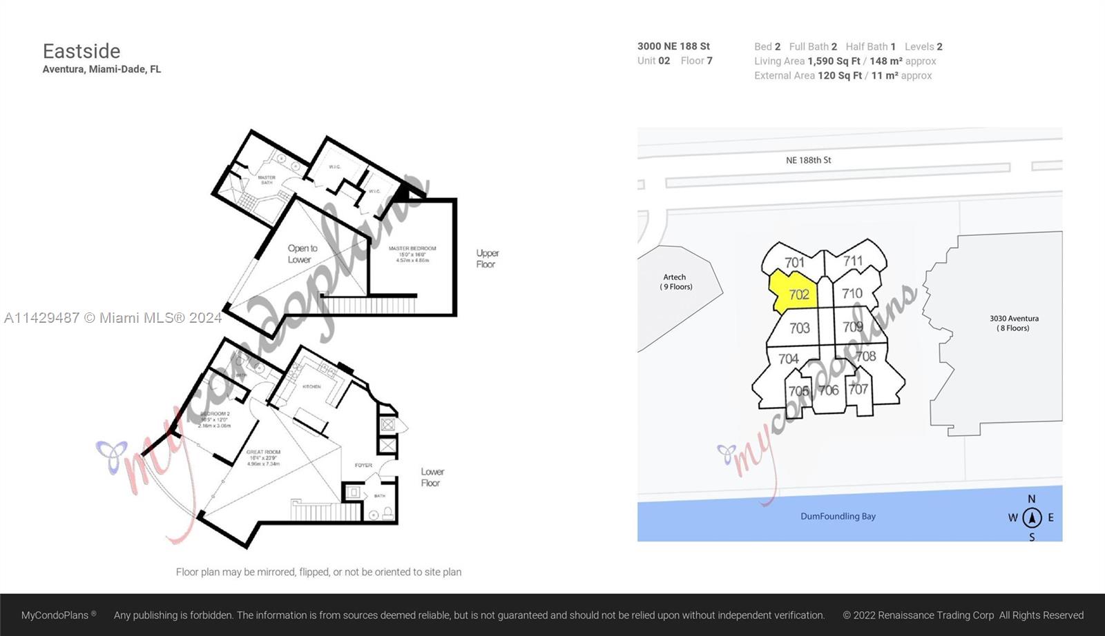 3000 188th St, Aventura, FL, 33180 United States, 2 Bedrooms Bedrooms, ,2 BathroomsBathrooms,Residential,For Sale,188th St,A11429487