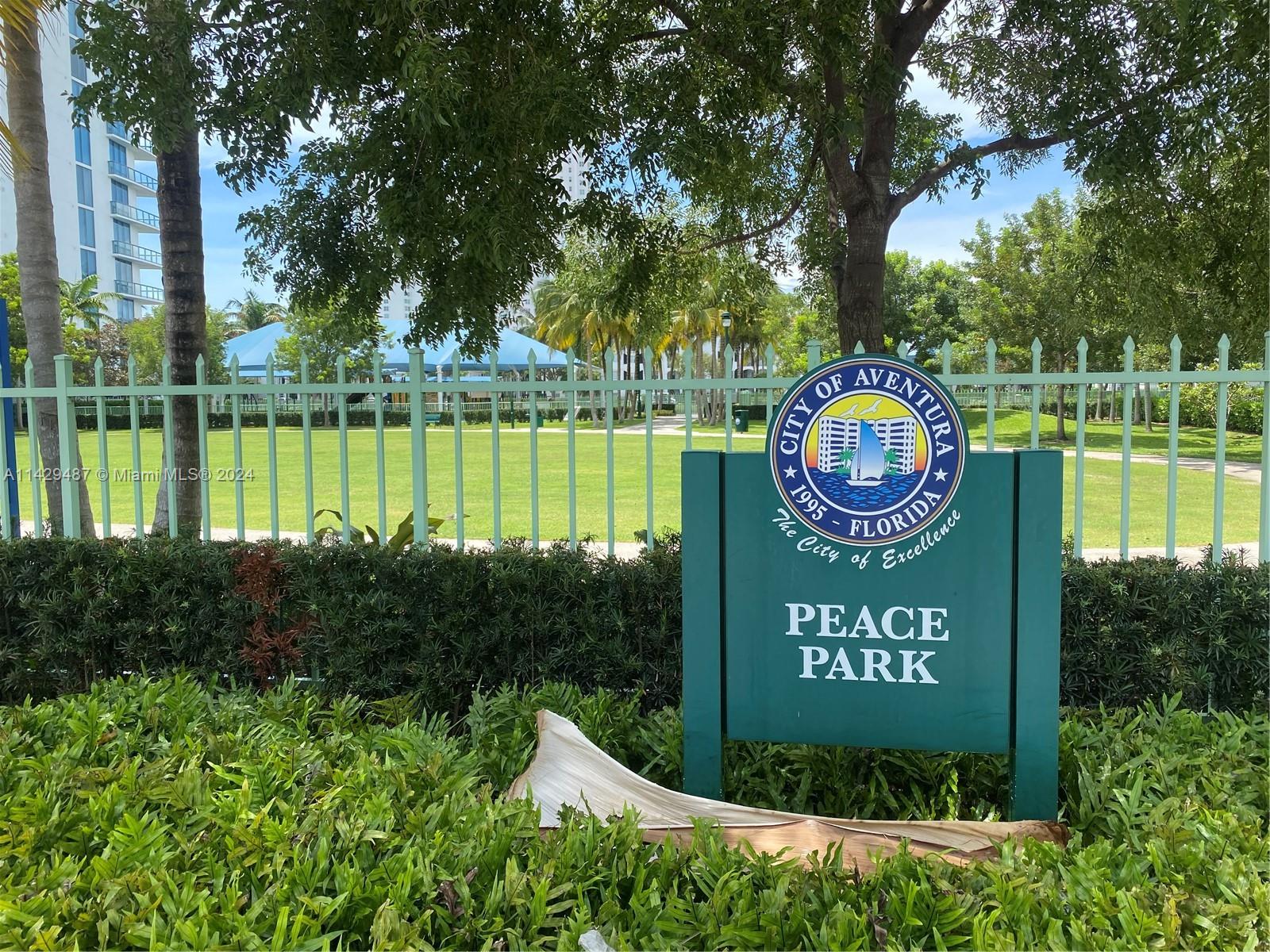 Peace park walking distance from building